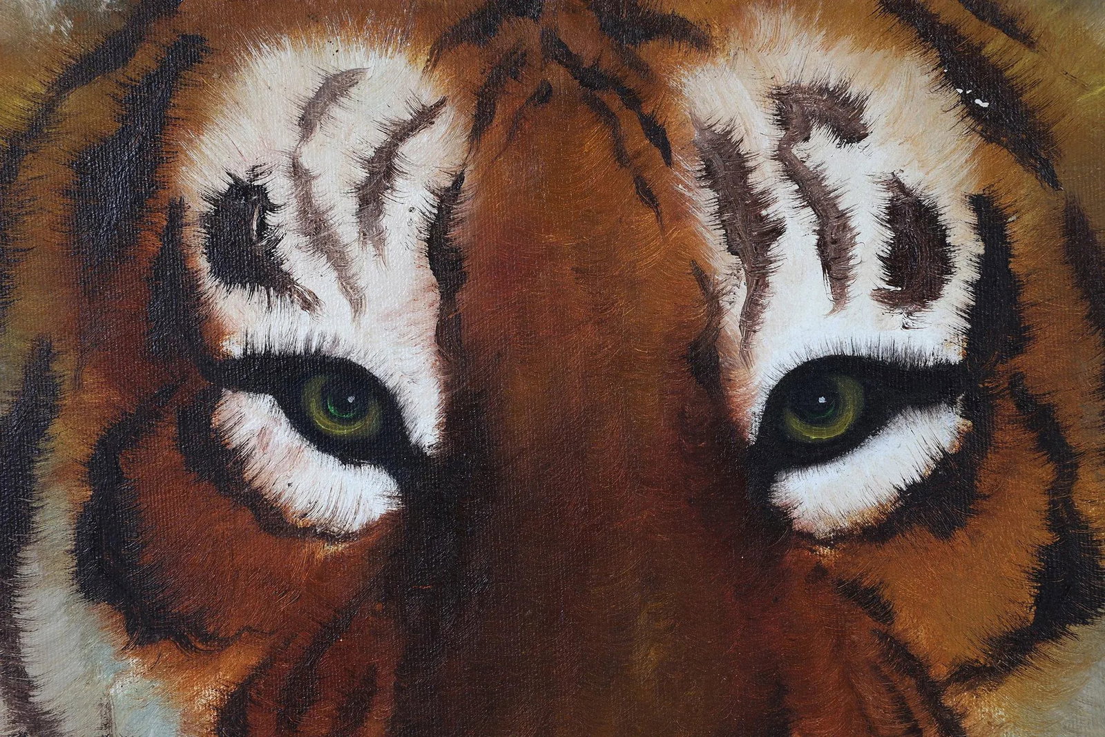 Vintage Original Tiger Painting Oil on Canvas - 7
