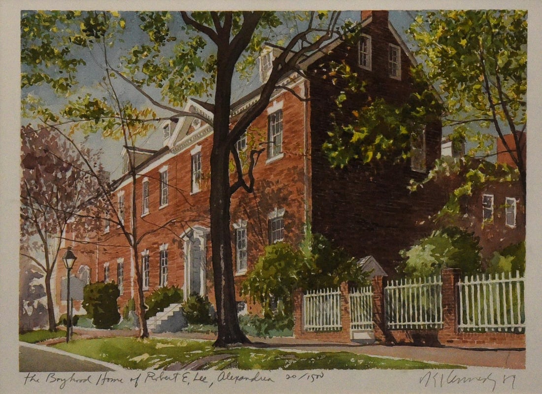 Boyhood Home of Robert E. Lee, Alexandria Lithograph, Framed - 2