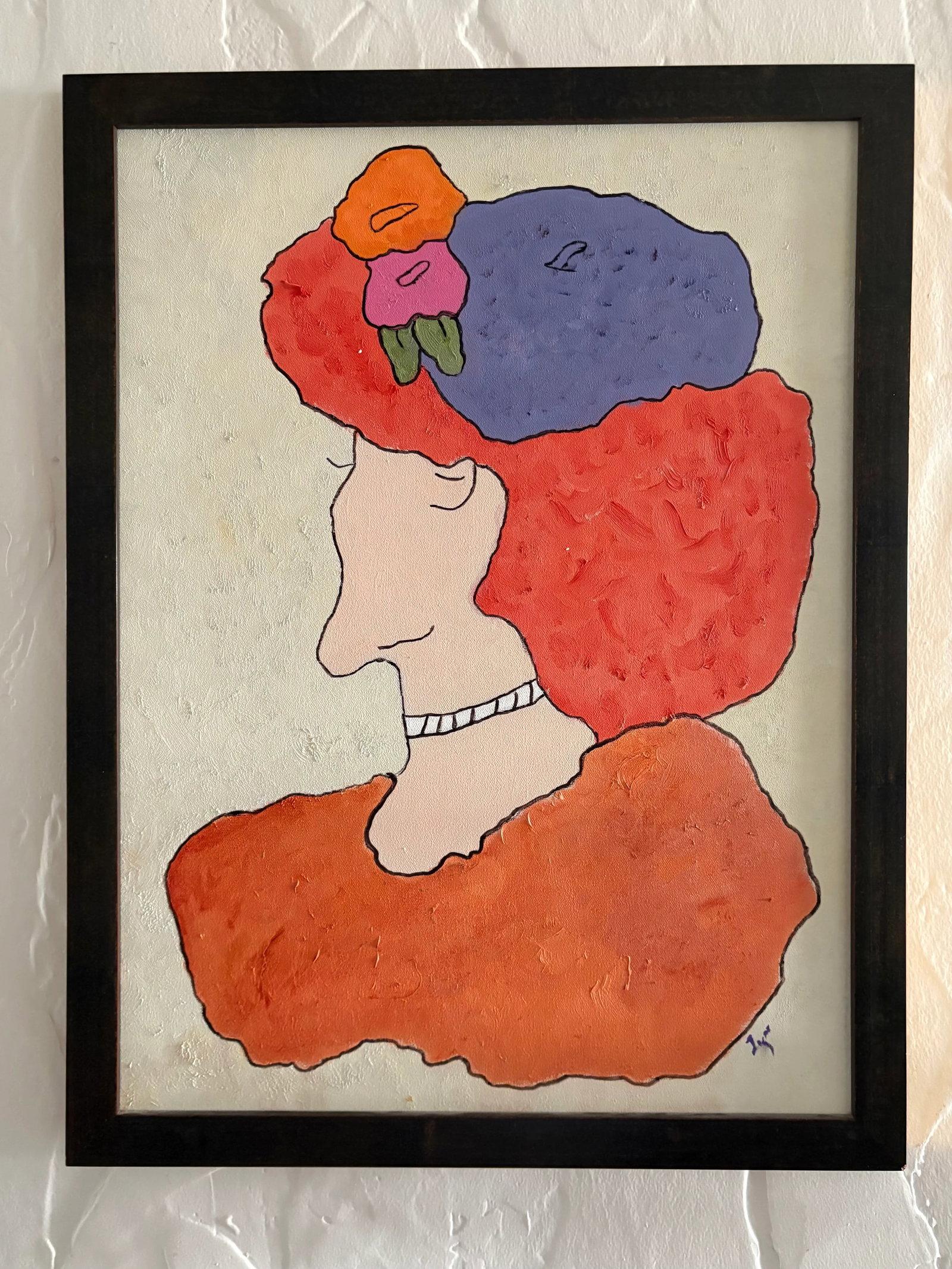 Abstract Portrait Mother-in-Law, Acrylic on Canvas, Signed by Artist - 3