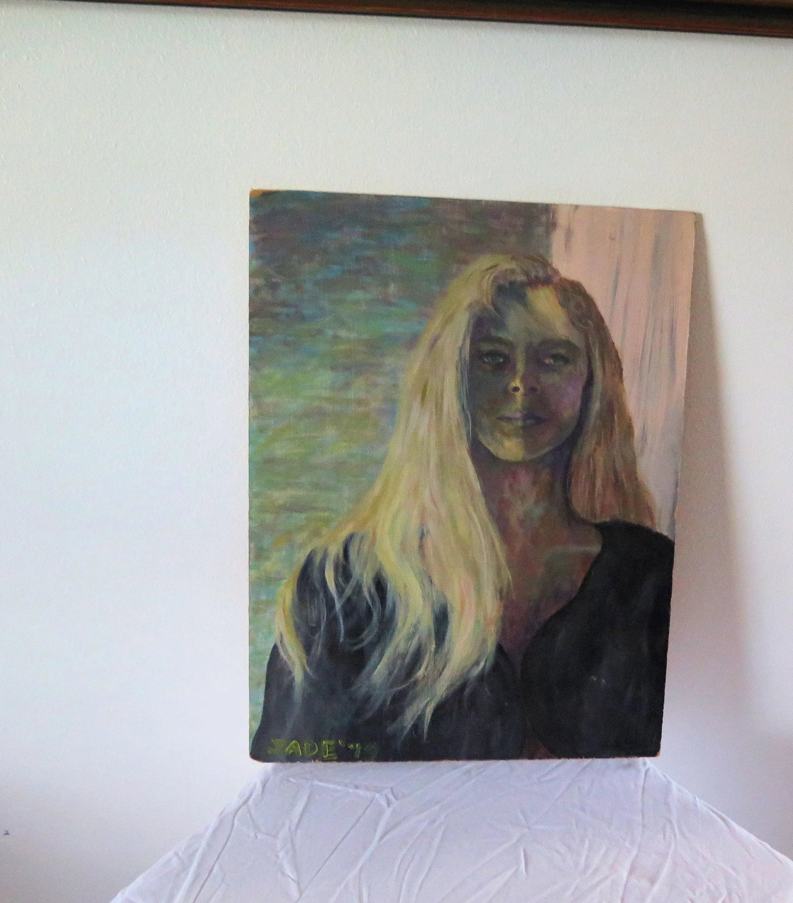 Portrait of a Young Beach Blonde Girl, Signed Jade '79 - 4