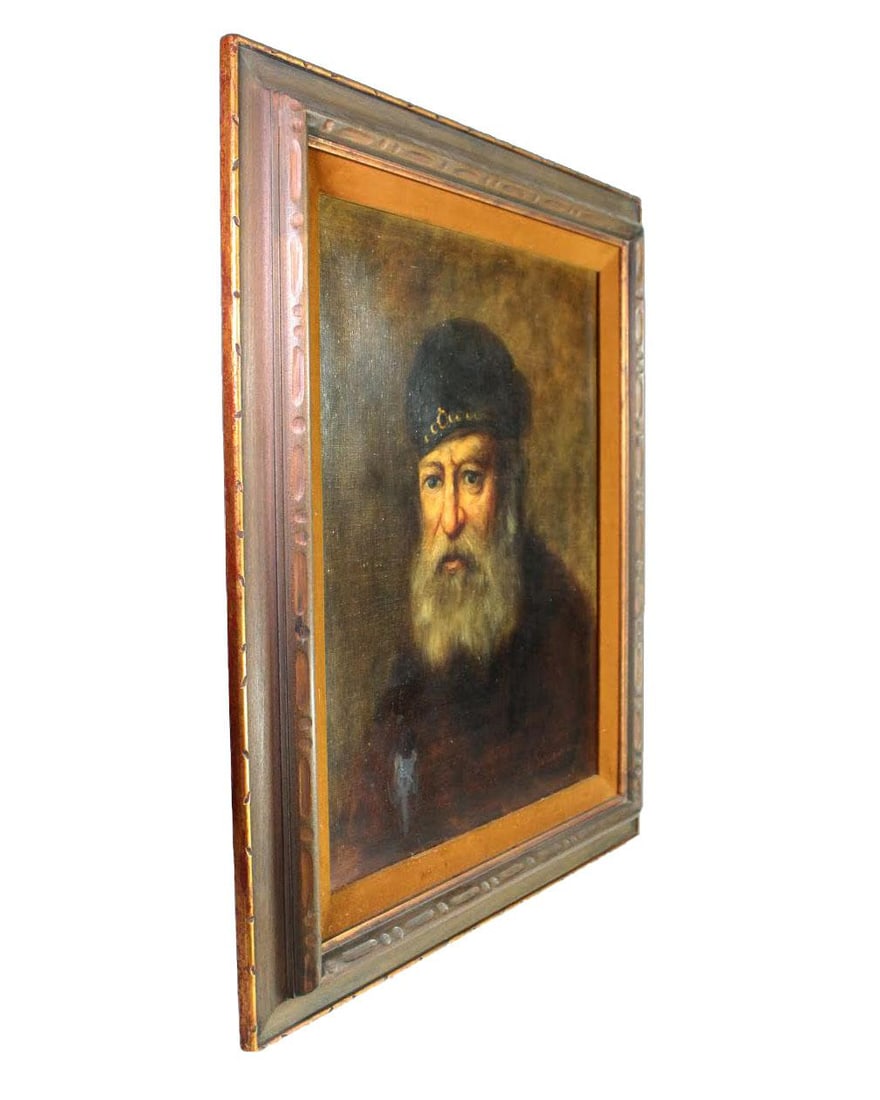 Vintage Dutch Oil Painting "Old Man" Signed by Franz Schoorman - 2