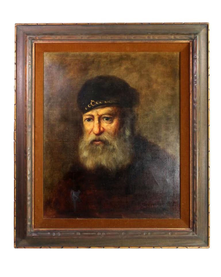 Vintage Dutch Oil Painting "Old Man" Signed by Franz Schoorman - 7