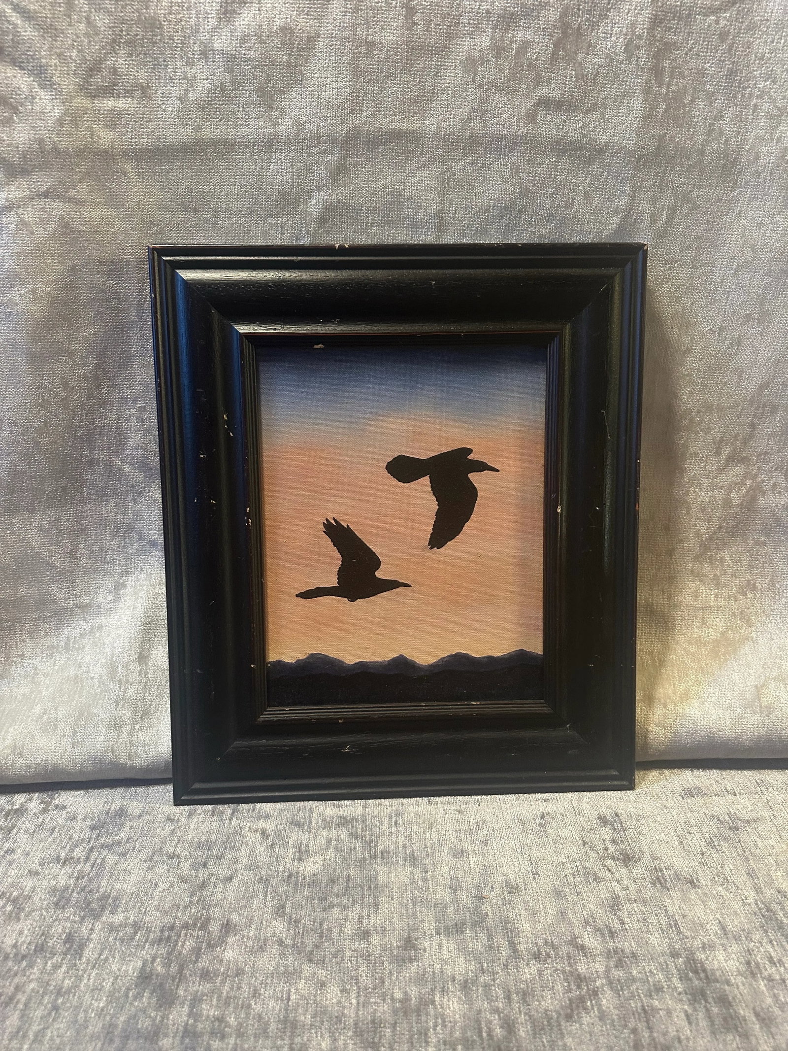 Late 20th Century Sunrise/Sunset Birds Flying Painting Art - 6
