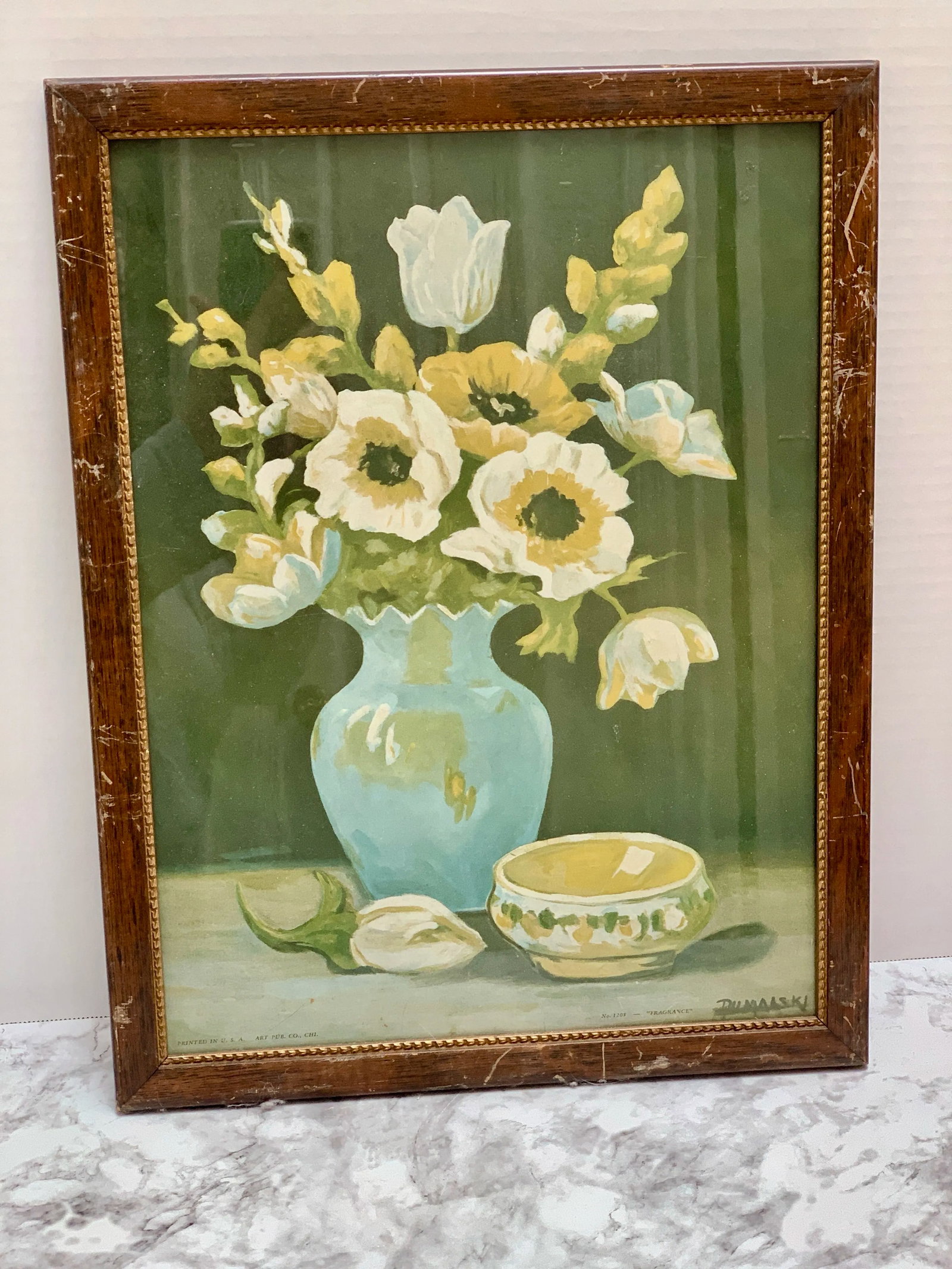 Vintage Rustic Limited Edition Framed Print of a Bouquet of Flowers - 4