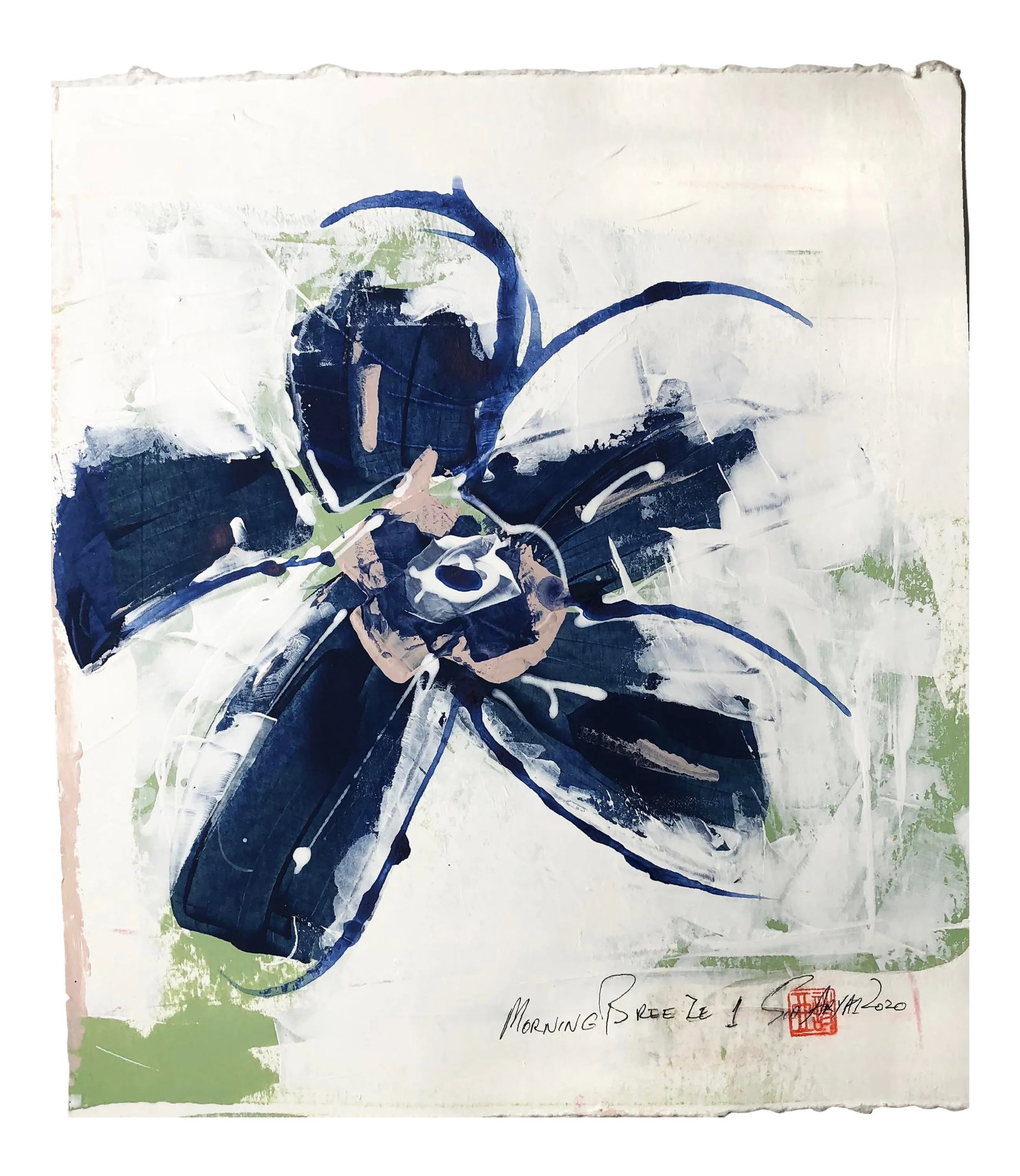 Morning Breeze Painting: Botanical paintings alike capturing the allure of the subject through color, tone, and contrast and convey delicacy while keeping a distinctly contemporary feel. great piece on its own or part of a ga