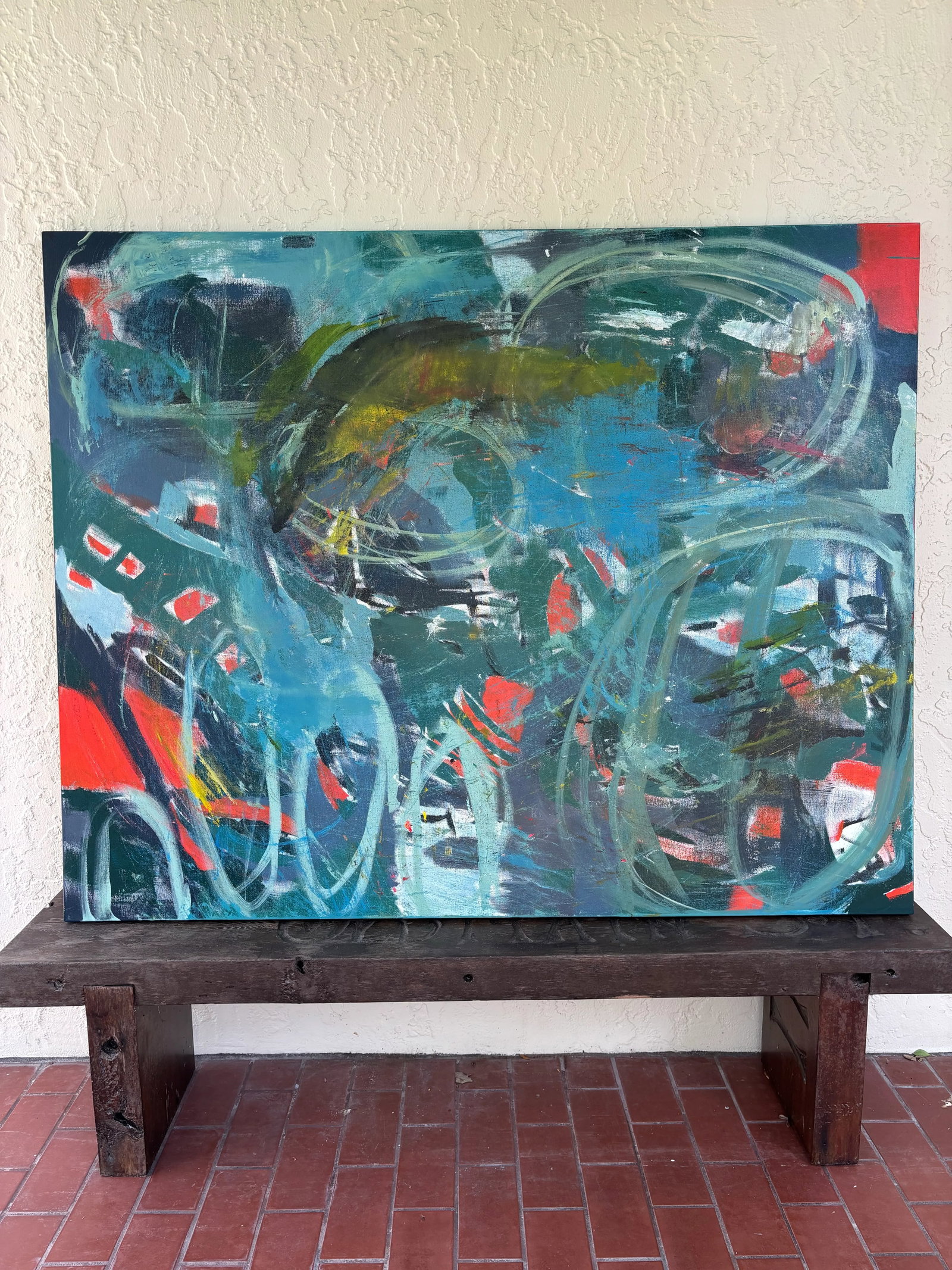 "Turmoil" Original, Acrylic, Abstract Painting by Linda McDonough - 3