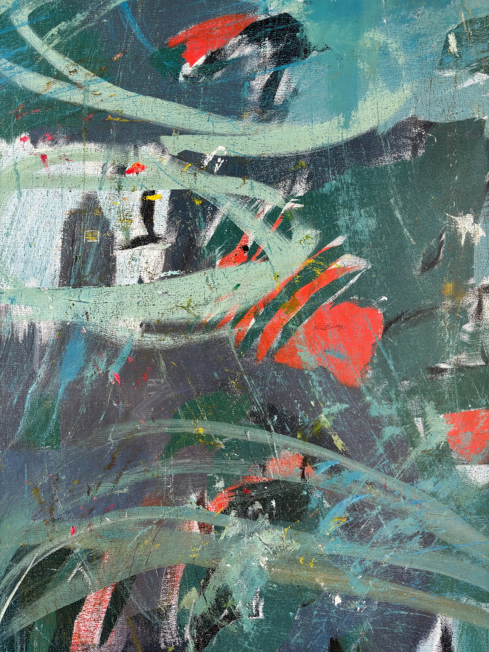 "Turmoil" Original, Acrylic, Abstract Painting by Linda McDonough - 6