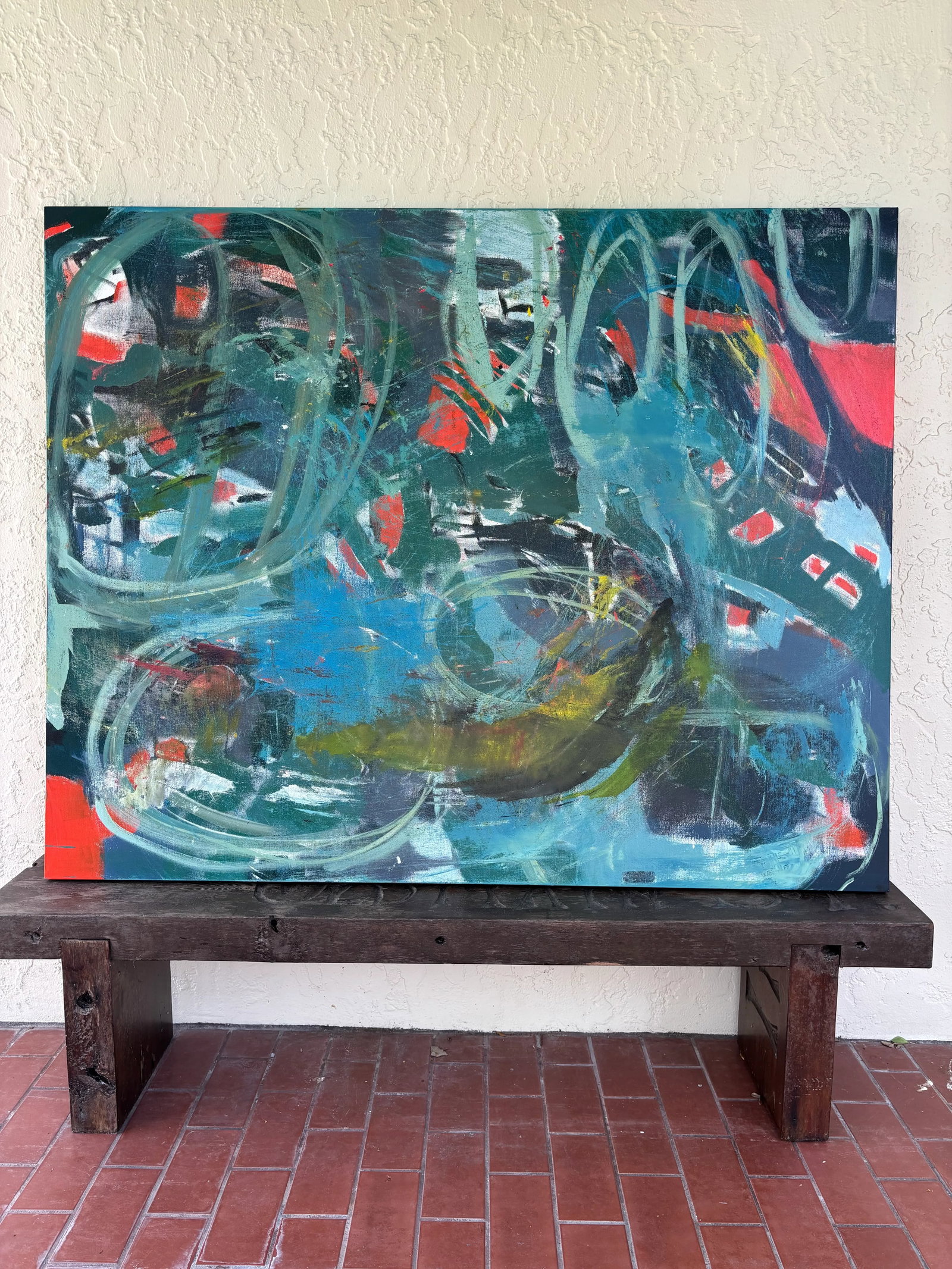 "Turmoil" Original, Acrylic, Abstract Painting by Linda McDonough - 7