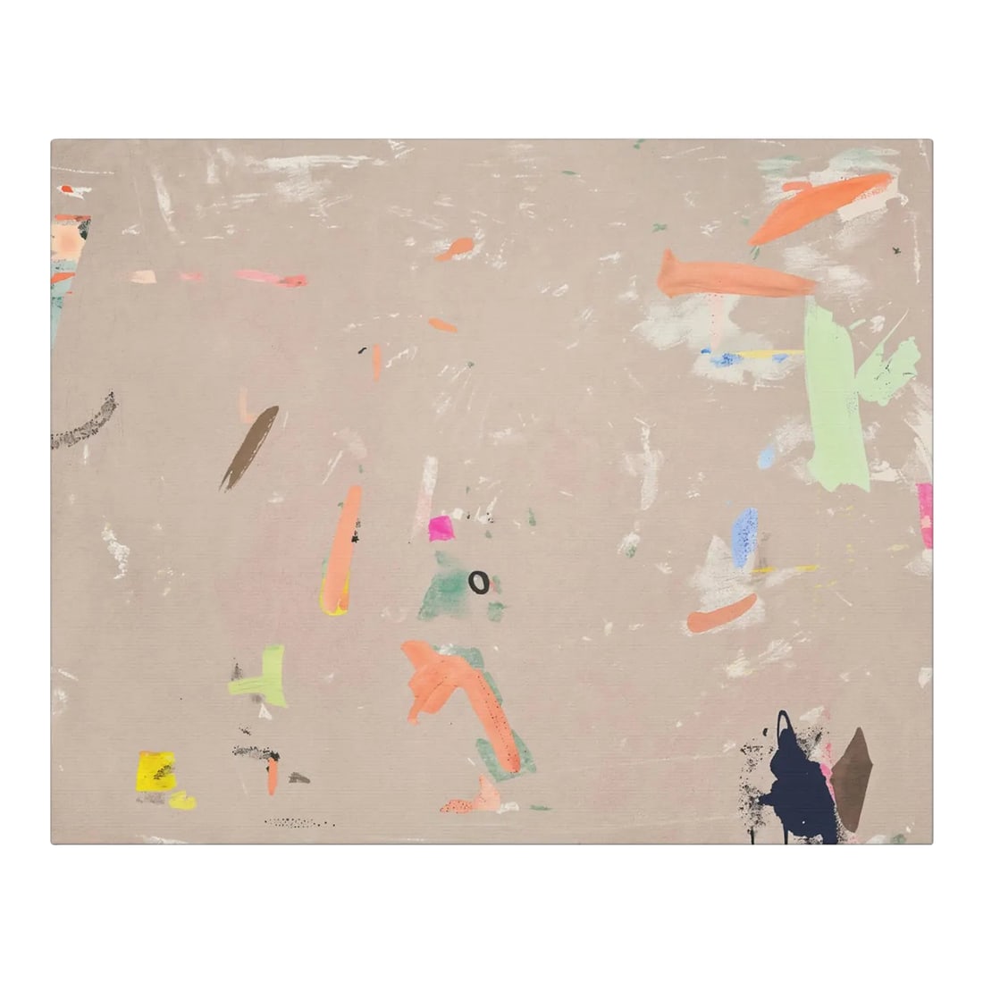 Soft Spoken Abstract Art Print - Modern Wall Decor | Beige & Neon Contemporary Painting: "Soft Spoken" is a contemporary abstract artwork that pairs calming beige tones with unexpected pops of neon. The balance of soft and bold makes this piece a striking focal point for modern, minimalis