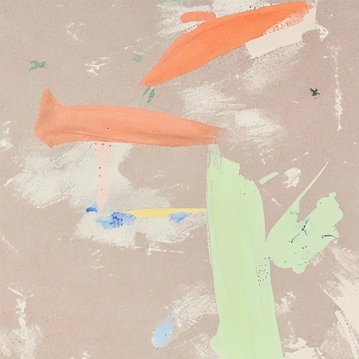 Soft Spoken Abstract Art Print - Modern Wall Decor | Beige & Neon Contemporary Painting - 3