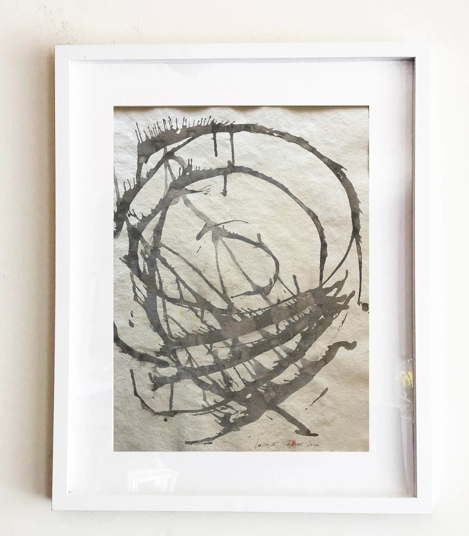 Minimal Abstract Painting on Hand Made Japanese Paper - 6