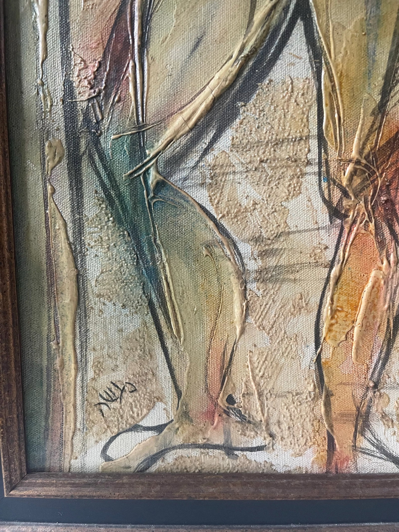 Modernist Figurative Painting by Mid Century Artist Morris Katz Aka Moshe Katz, Framed - 4