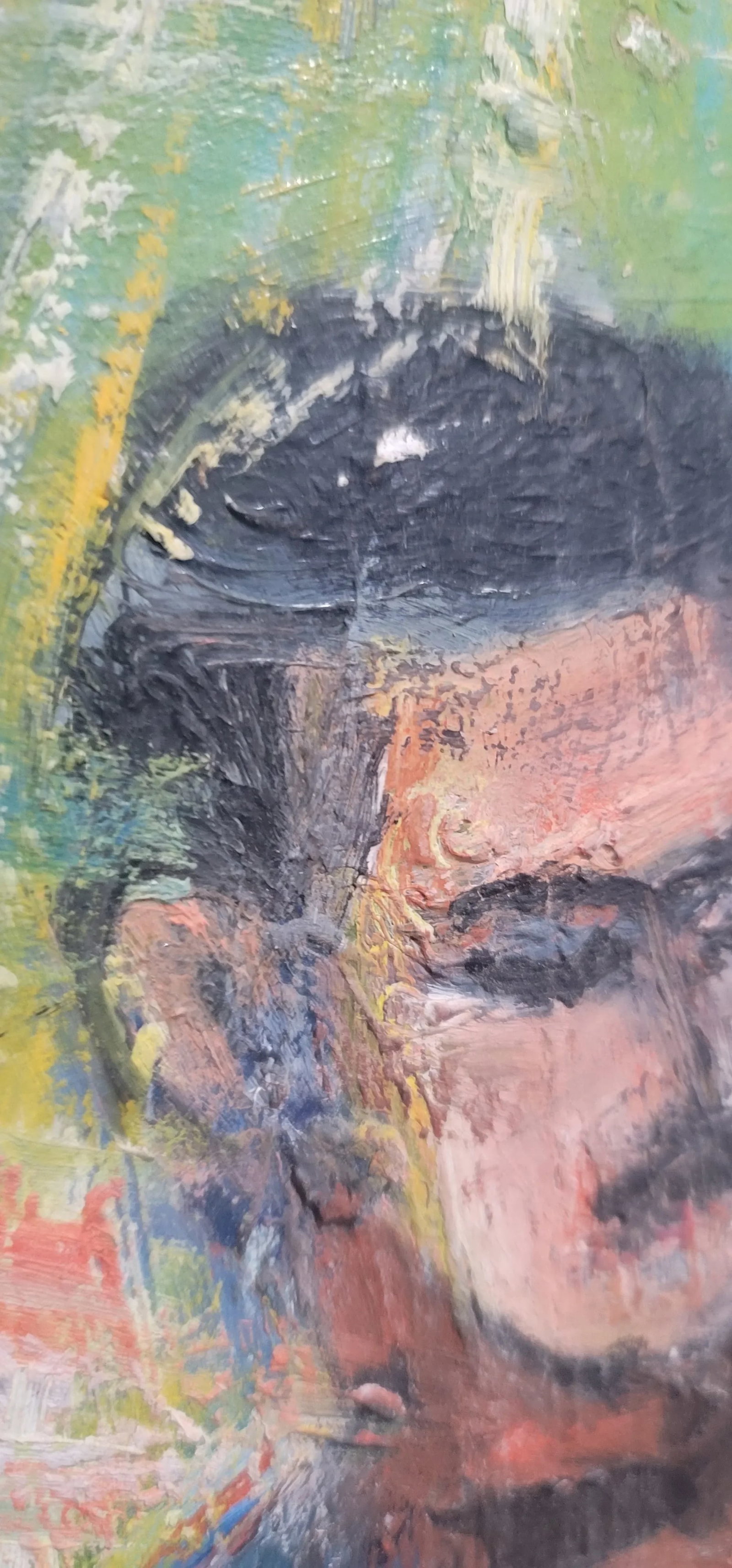Bill Olendorf Abstract Expressionist Oil Painting on Board "Jazz Club" 1973 - 9