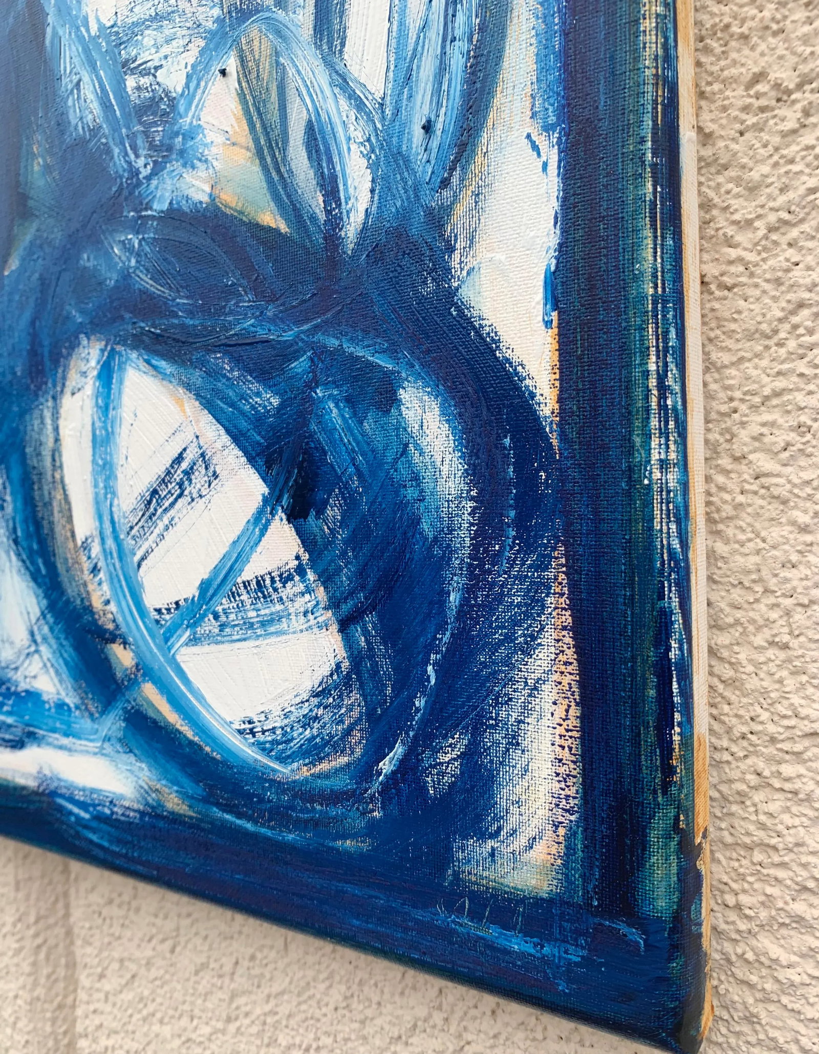 Blue Embrace Iii, Oil Painting, Contemporary Abstract - 3