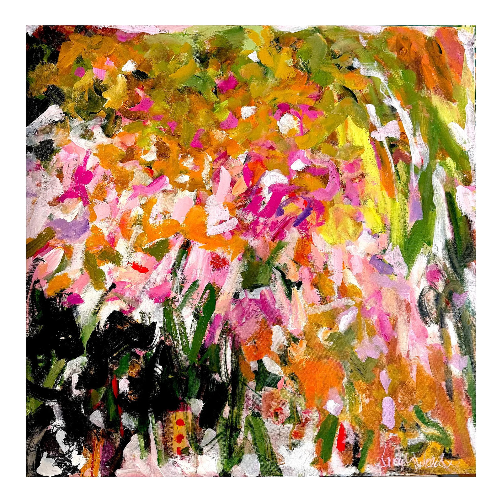 "For the Love of Joan" This Painting Is Honoring My Favorite Artist, Joan Mitchell, Original Paintin: Ahhhh...a breath of spring...the colors , the marks full of energy and swaying , so painterly ..for all you Joan Mitchel fans..I painted this in her style...my style totally but inspired by her! An ab