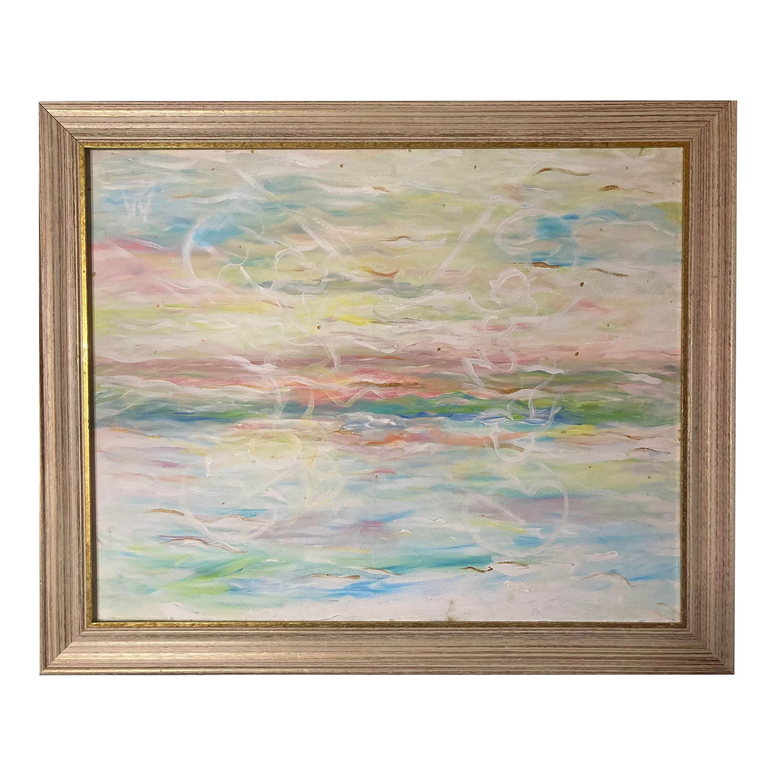"Loving Cascades" Abstract Giclee Canvas Print by New Orleans Louisiana Painting Mina Zavala Lanzas,: "Loving Cascades" This a Fine Giclee Canvas abstract Print hy Louisiana artist Mina Zavala Lanzas...... Acrylic on Canvas in a fine white and gold wood frame, Signed, numbered and limited edition....