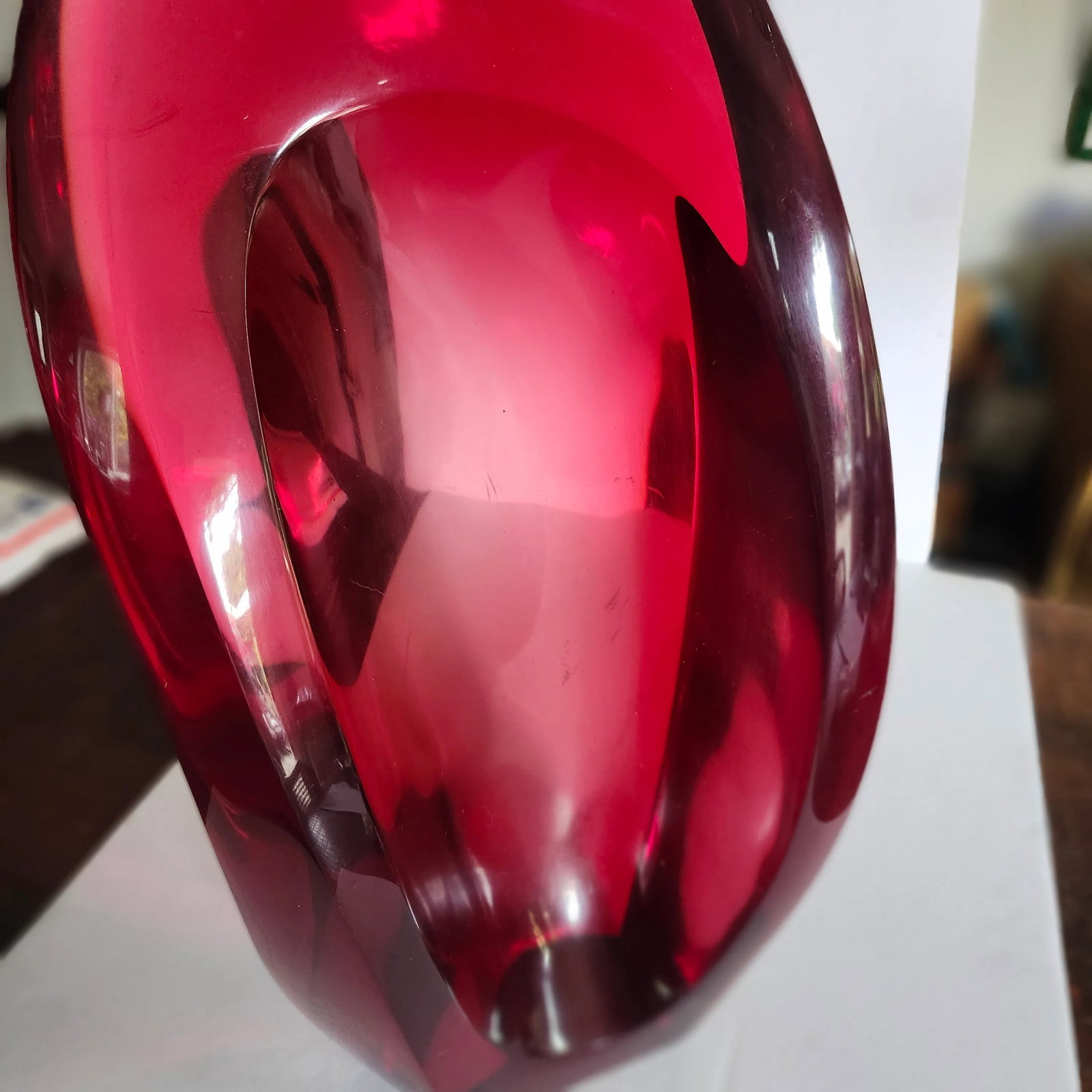 1980s Red Louis Von Koelnau Abstract Resin Sculpture - 10