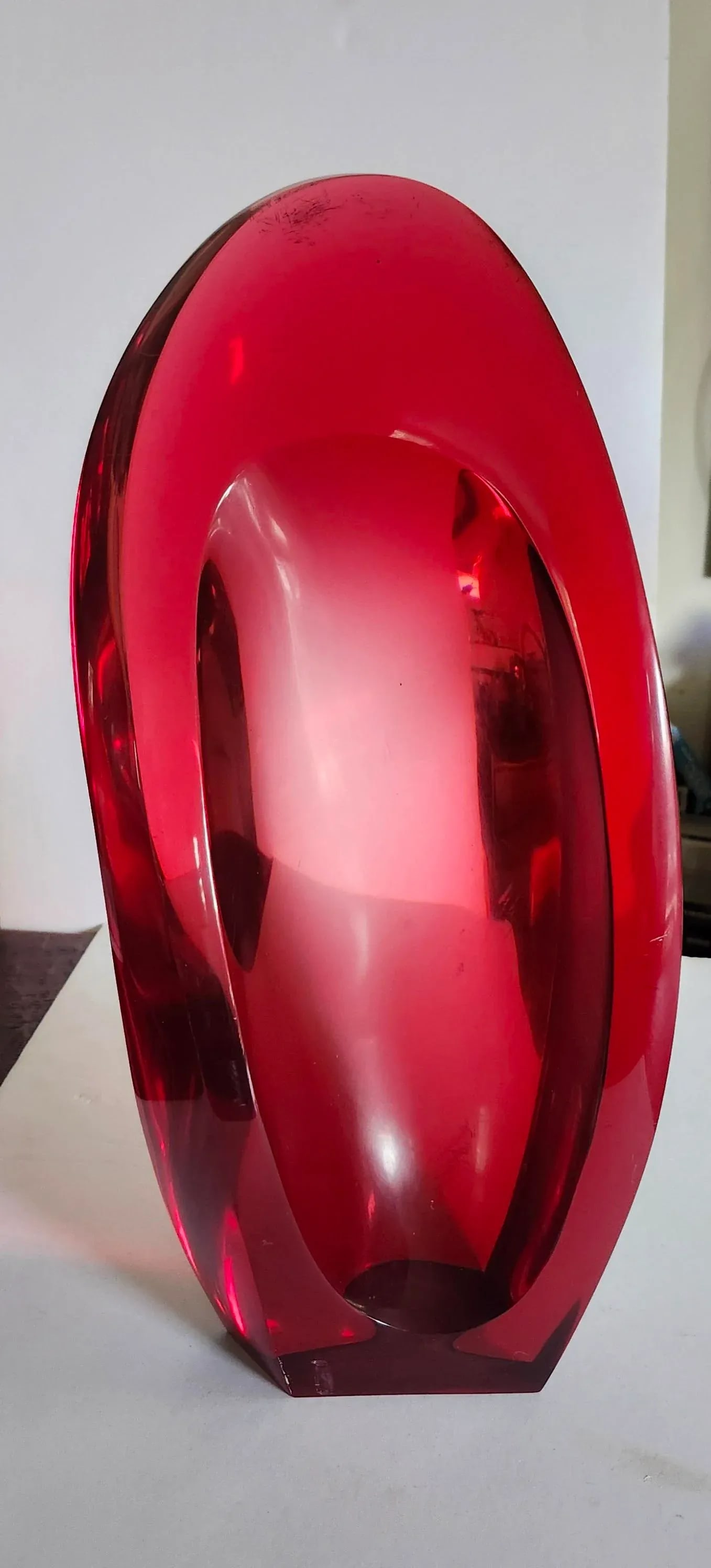 1980s Red Louis Von Koelnau Abstract Resin Sculpture - 2