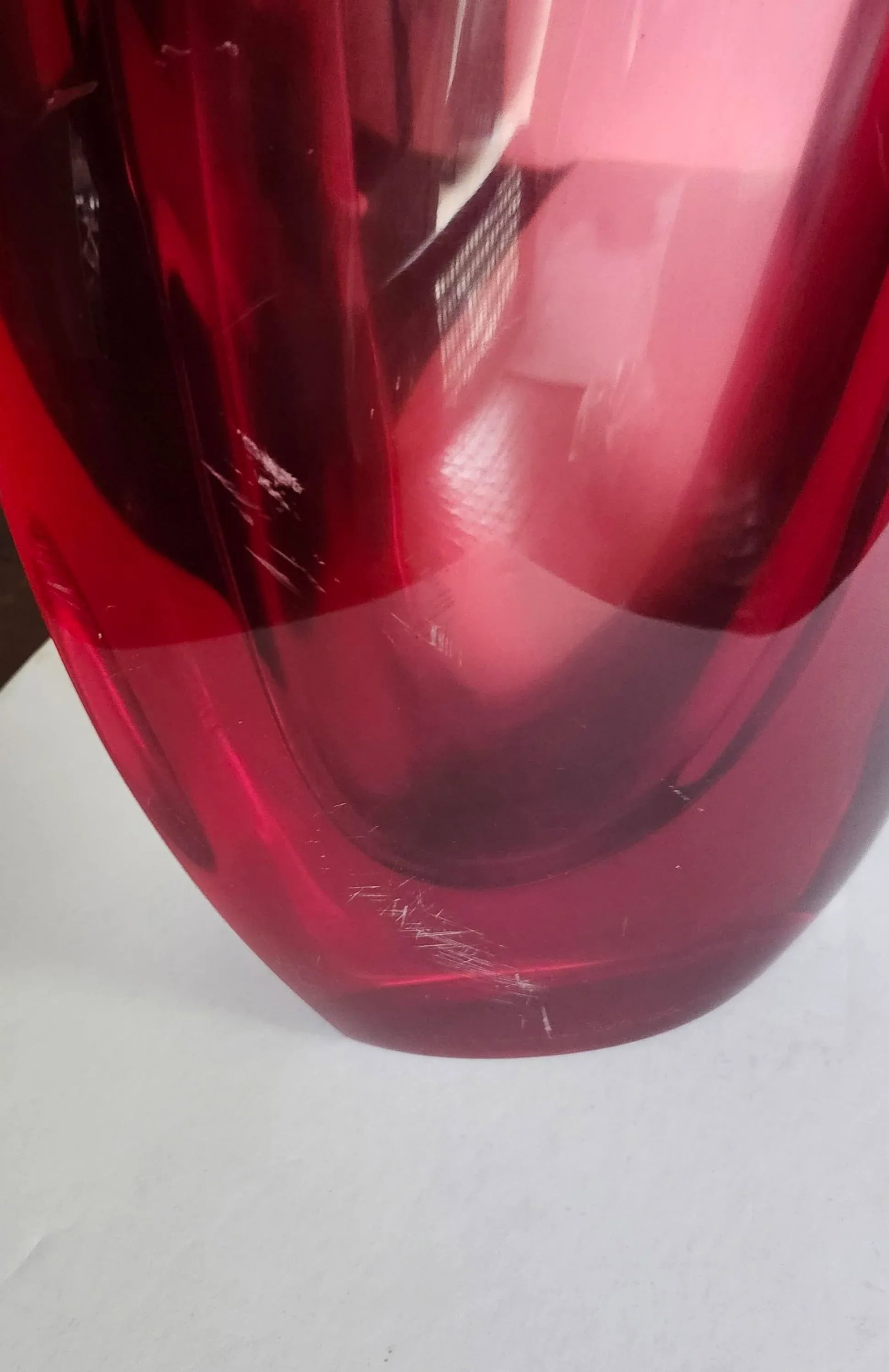 1980s Red Louis Von Koelnau Abstract Resin Sculpture - 5