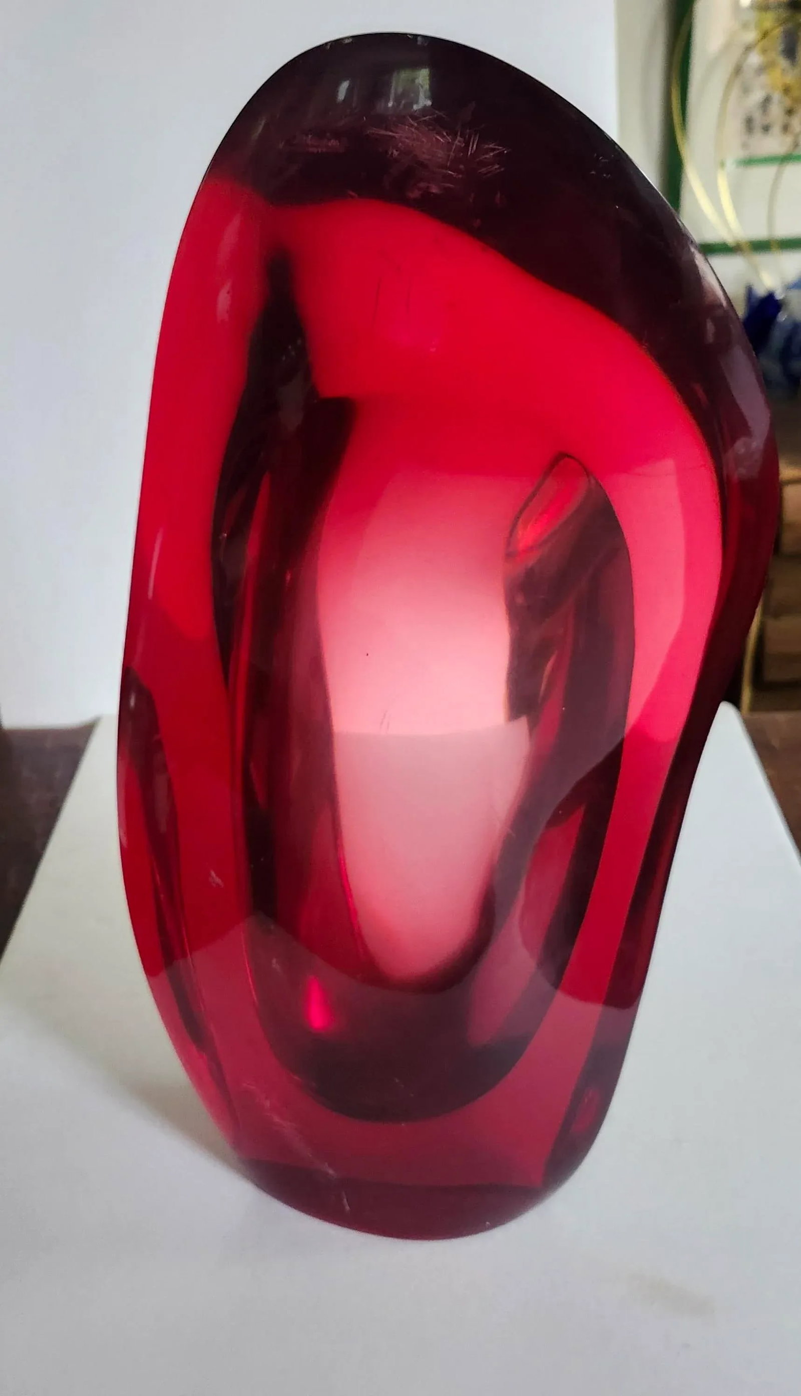 1980s Red Louis Von Koelnau Abstract Resin Sculpture - 6