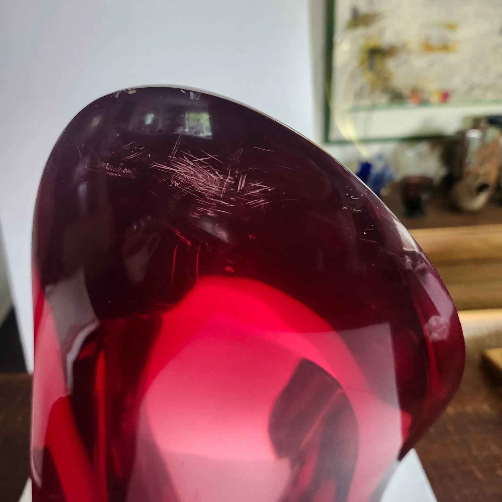 1980s Red Louis Von Koelnau Abstract Resin Sculpture - 8