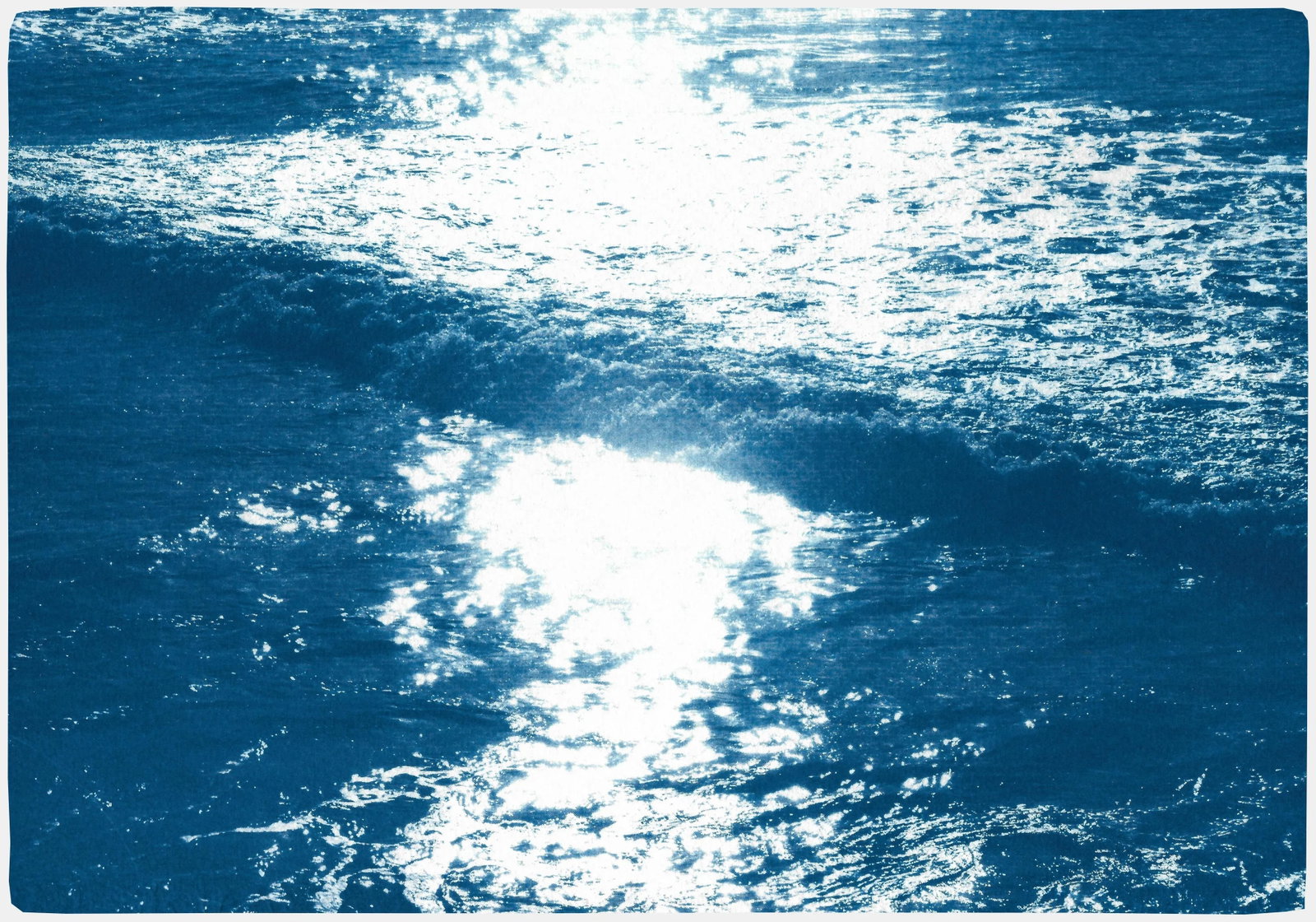 2020 Cyanotype "Pacific Sunset Waves" by Kind of Cyan - 12