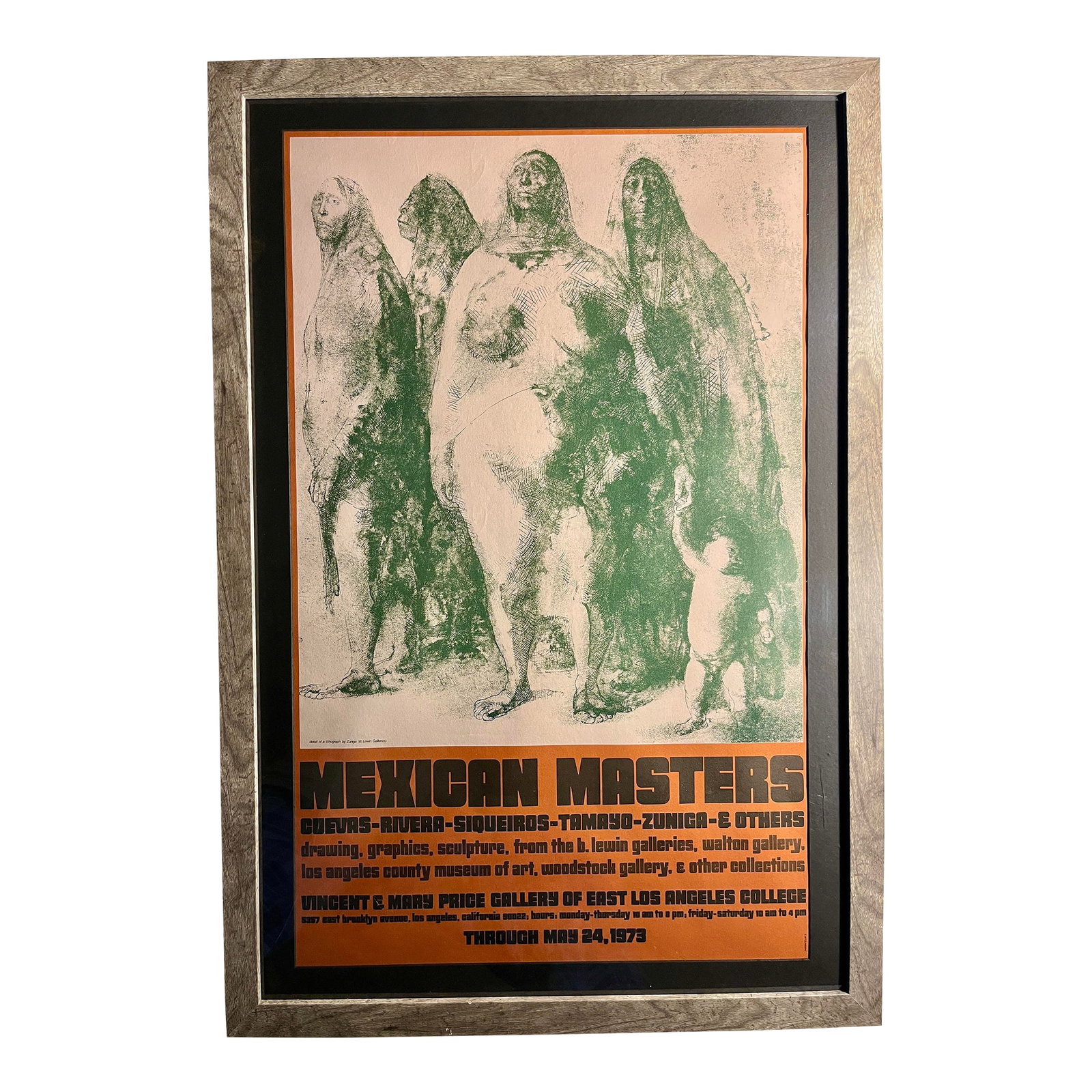 1973 Mexican Masters in Los Angeles Exhibition Poster by T. Silliman, Framed (1 of 6)