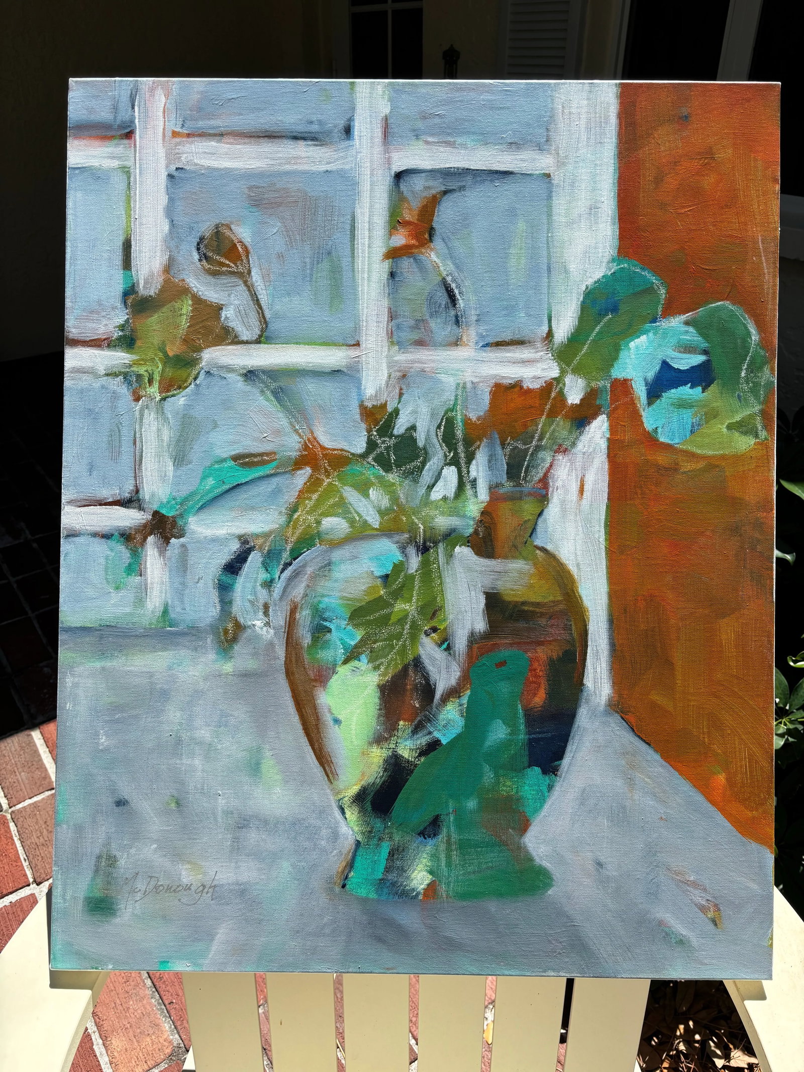 "Let It Be" Original, Acrylic, Contemporary Impressionist Floral Still Life by Linda McDonough - 11