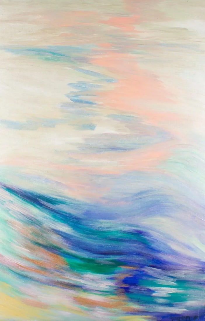 1989 Oil on Canvas Abstract Painting by Laurie Zagon - 2