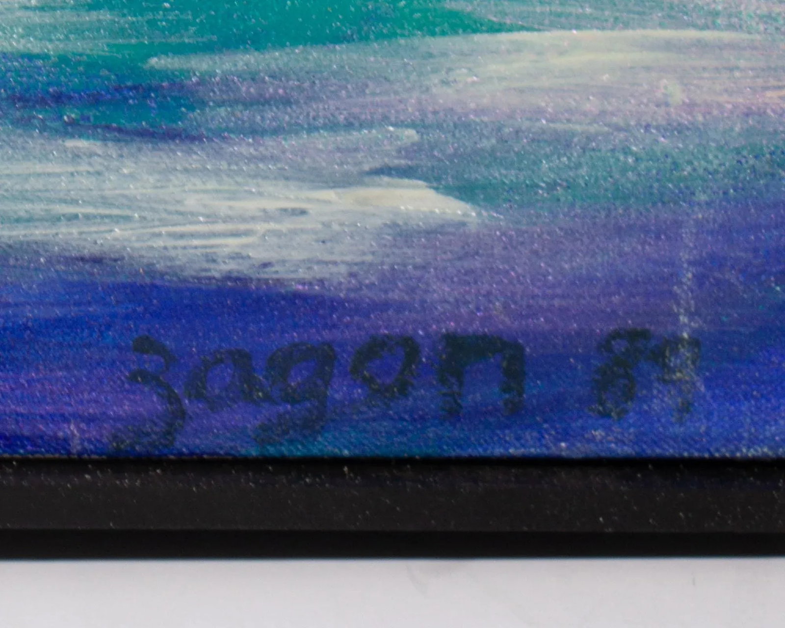 1989 Oil on Canvas Abstract Painting by Laurie Zagon - 5