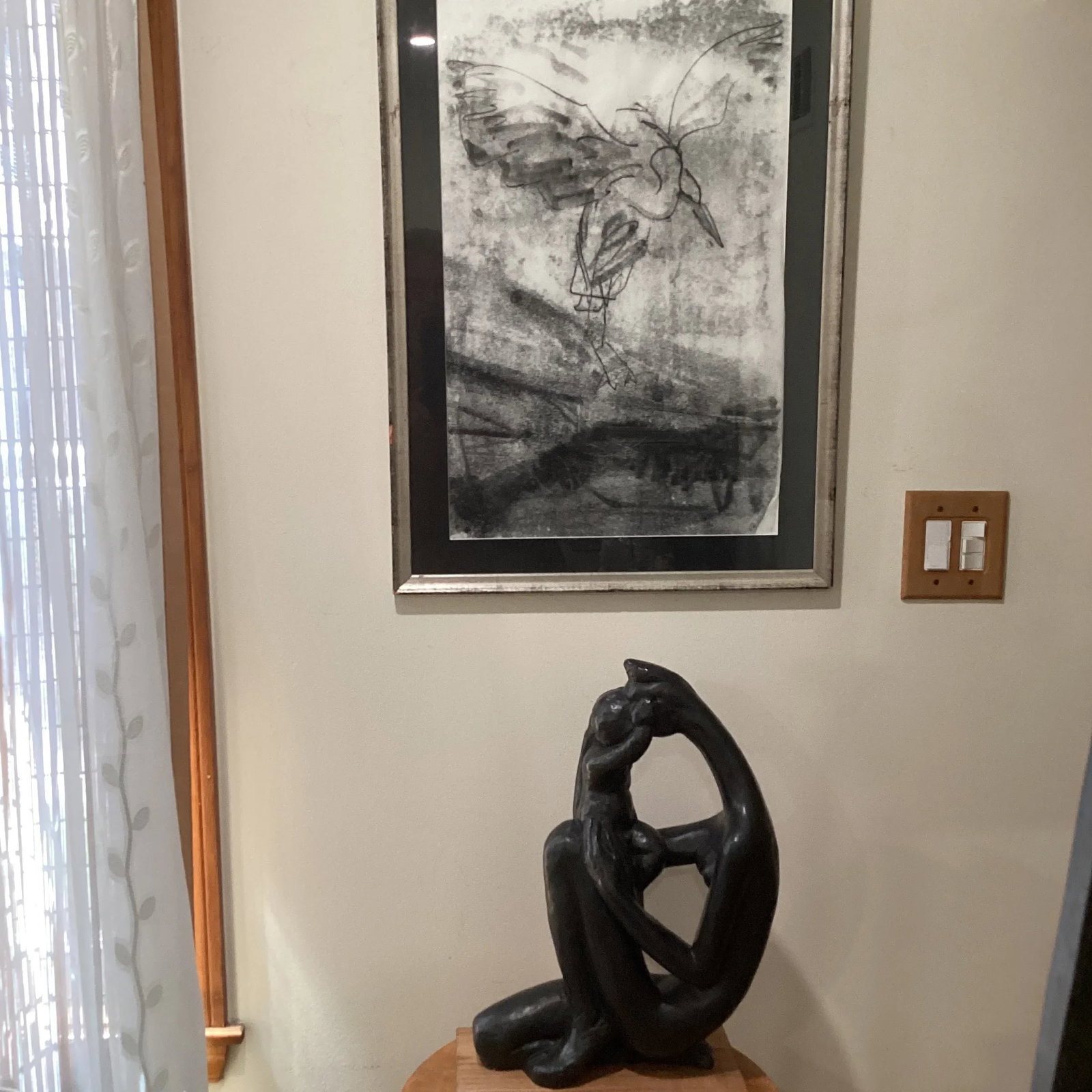 1970s Vintage Abstract Patinaed Sculpture " Mother and Child" by Manuel Carbonell for Austin Product - 10