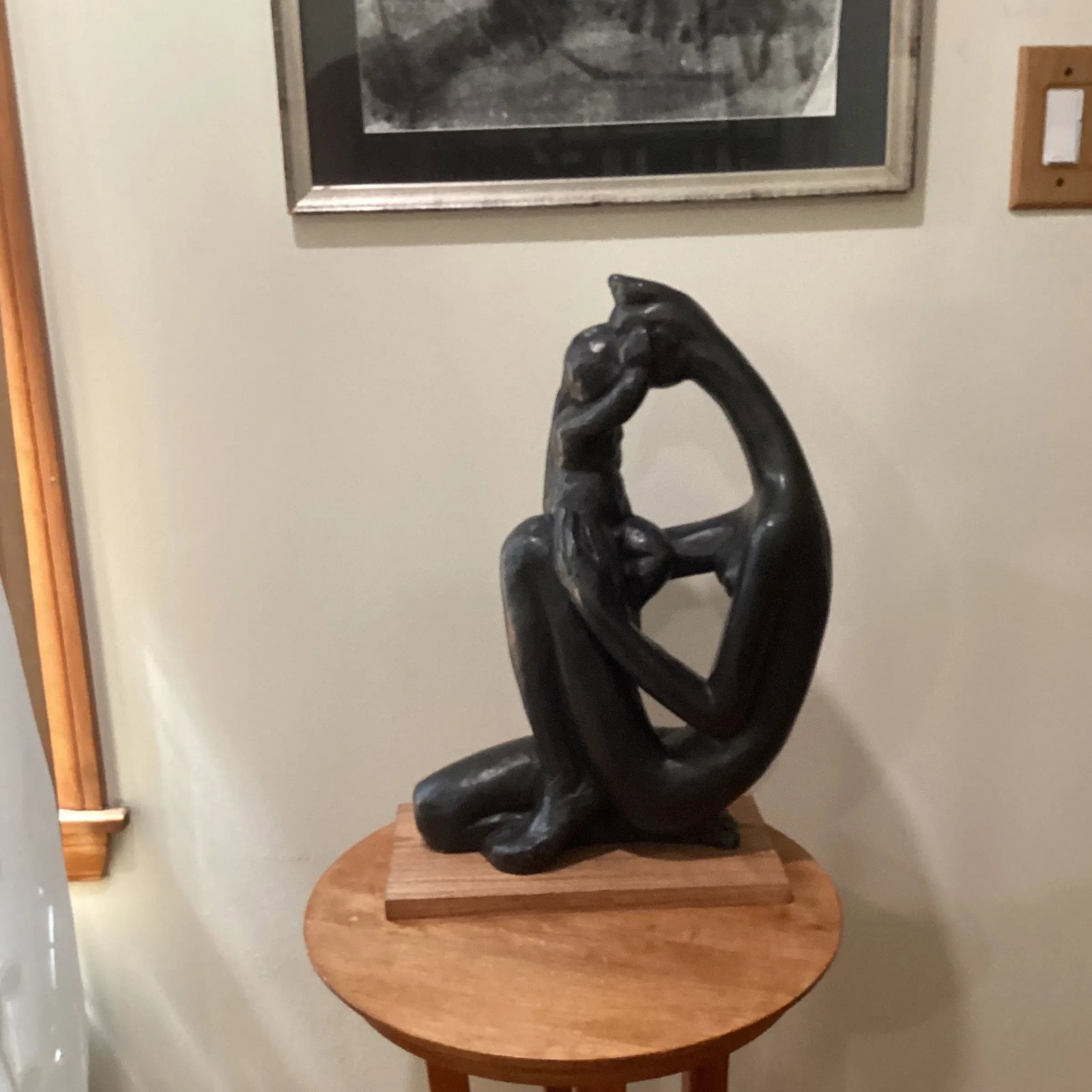 1970s Vintage Abstract Patinaed Sculpture " Mother and Child" by Manuel Carbonell for Austin Product - 11