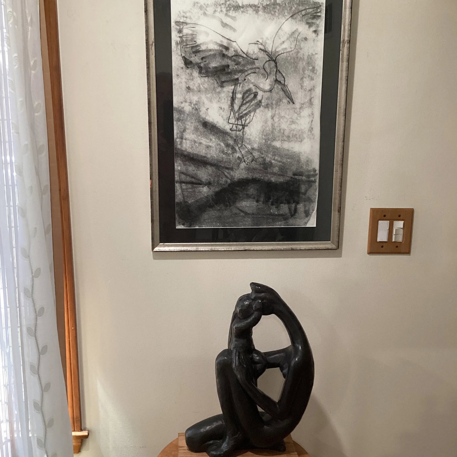 1970s Vintage Abstract Patinaed Sculpture " Mother and Child" by Manuel Carbonell for Austin Product - 12