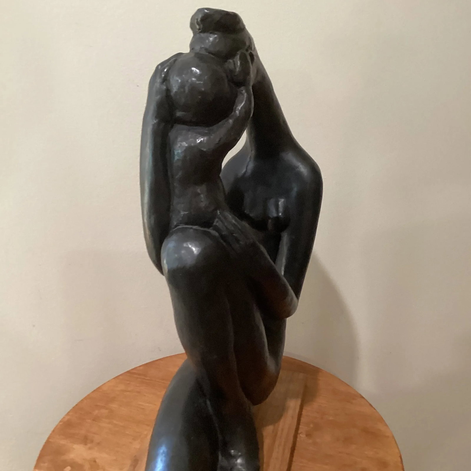 1970s Vintage Abstract Patinaed Sculpture " Mother and Child" by Manuel Carbonell for Austin Product - 4