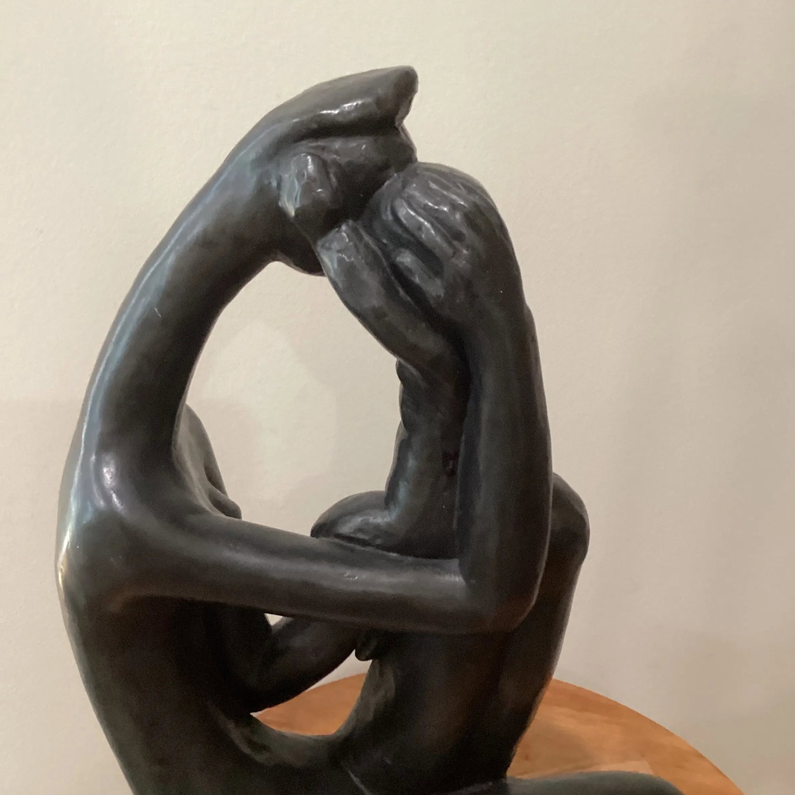 1970s Vintage Abstract Patinaed Sculpture " Mother and Child" by Manuel Carbonell for Austin Product - 5