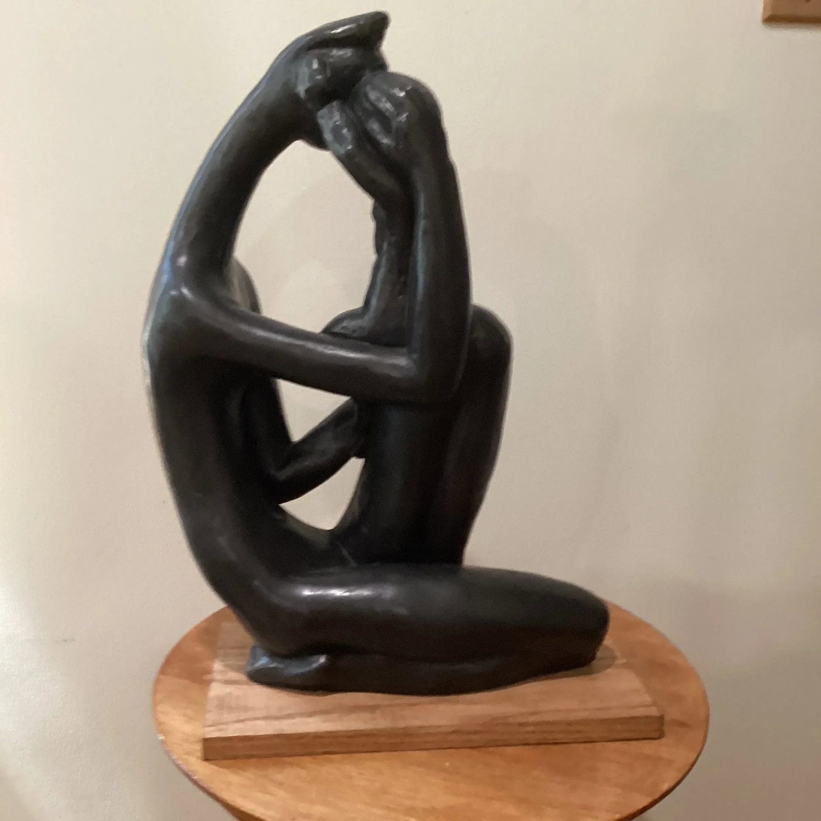 1970s Vintage Abstract Patinaed Sculpture " Mother and Child" by Manuel Carbonell for Austin Product - 6