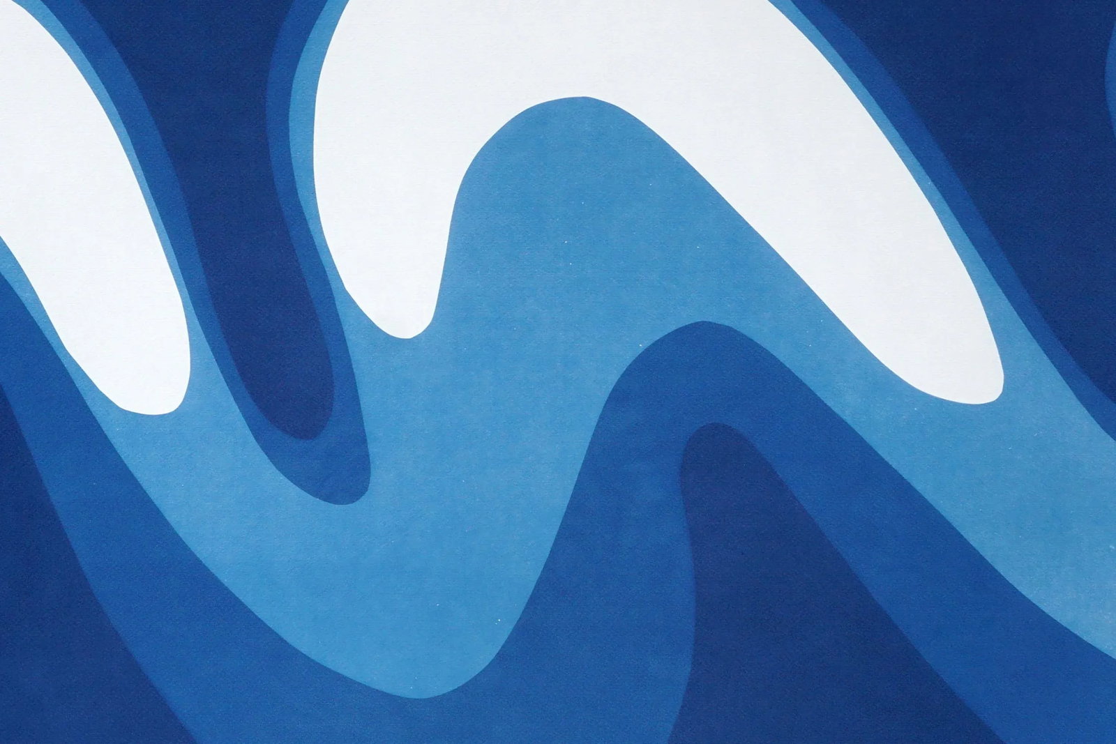 2025, Wave Iii, Unique Monotype Cyanotype, Organic Modern Gestures, Horizontal Diptych on Watercolor - 7