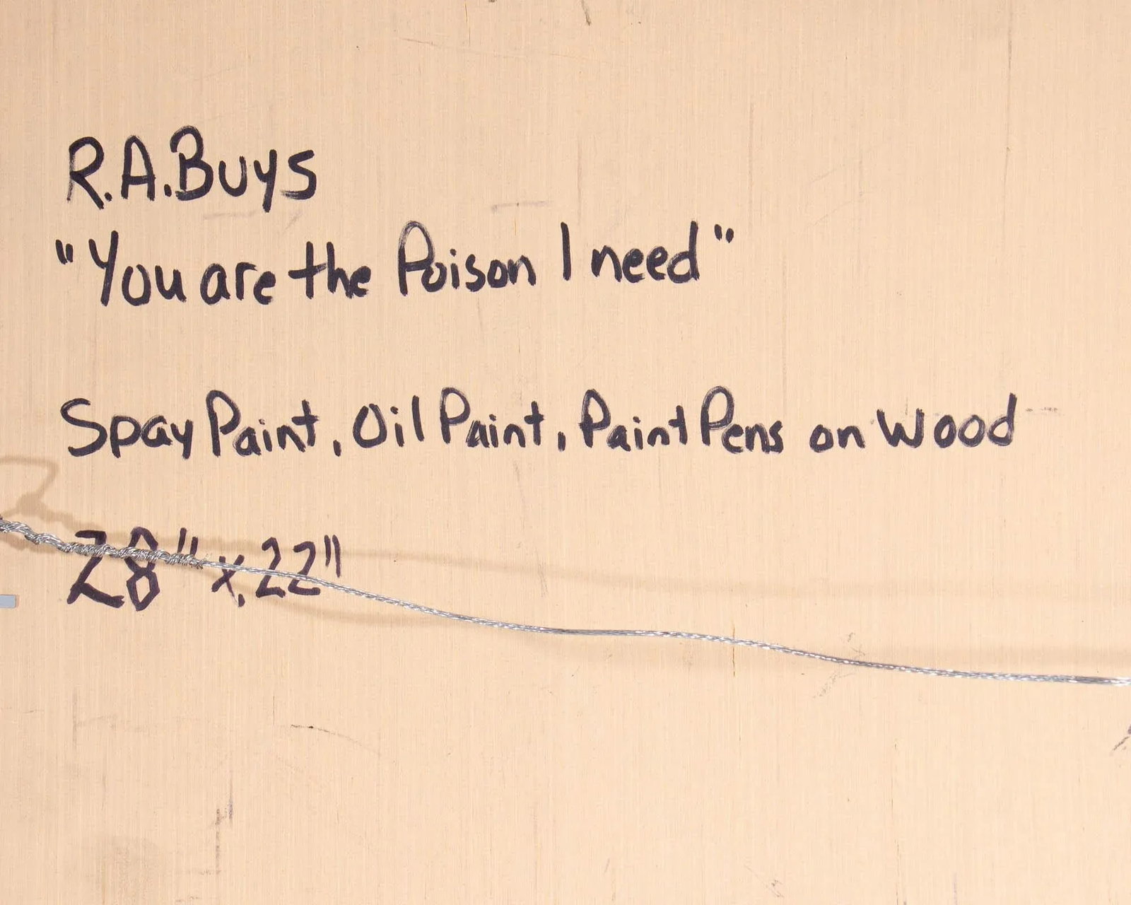 "You Are the Poison I Need" Mixed Media Painting on Wood Panel by r.a. Buys - 9