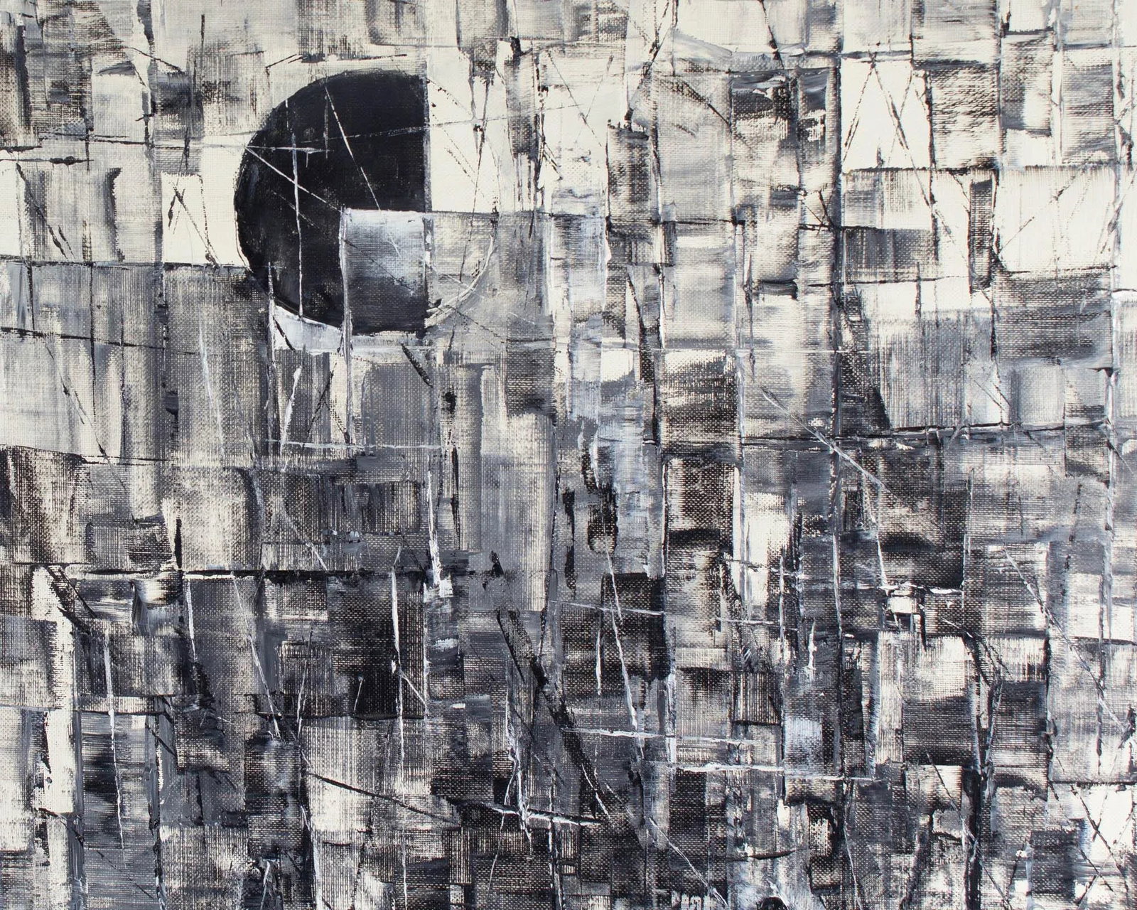 Mid-Century Oil on Canvas Abstract Painting by S. Tokuyoshi - 8