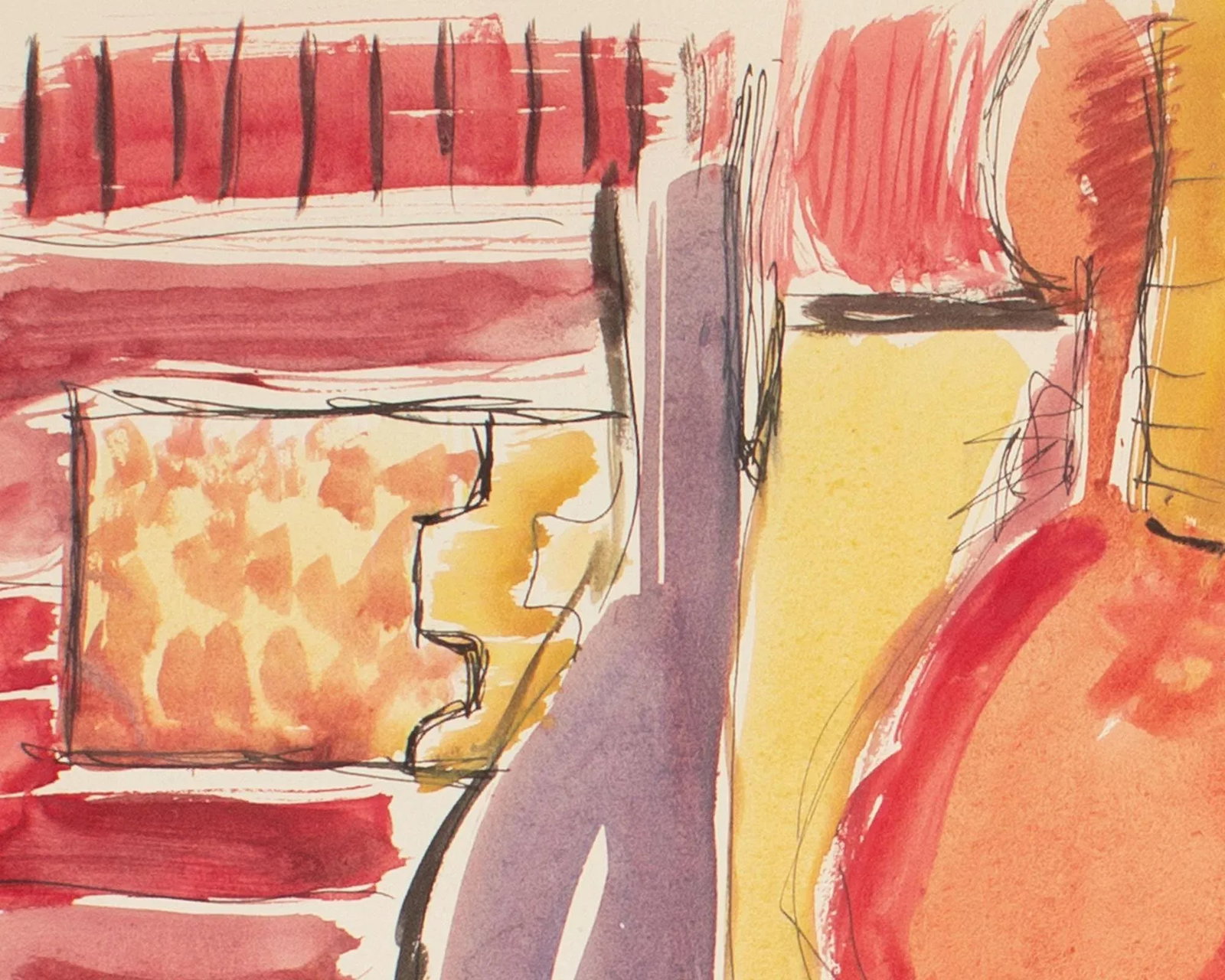 1960s Abstract Watercolor Painting by Harry Hilson - 5