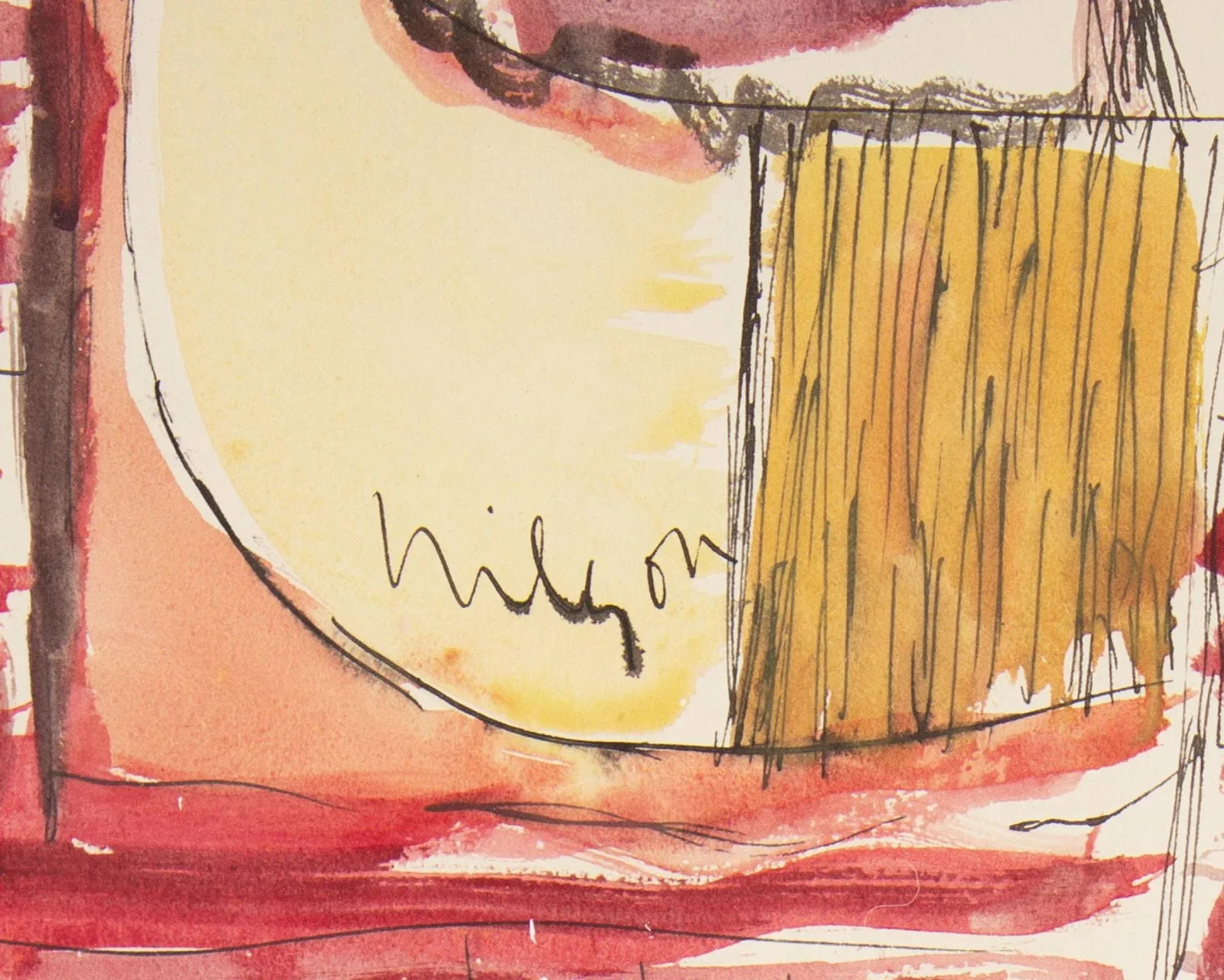 1960s Abstract Watercolor Painting by Harry Hilson - 7