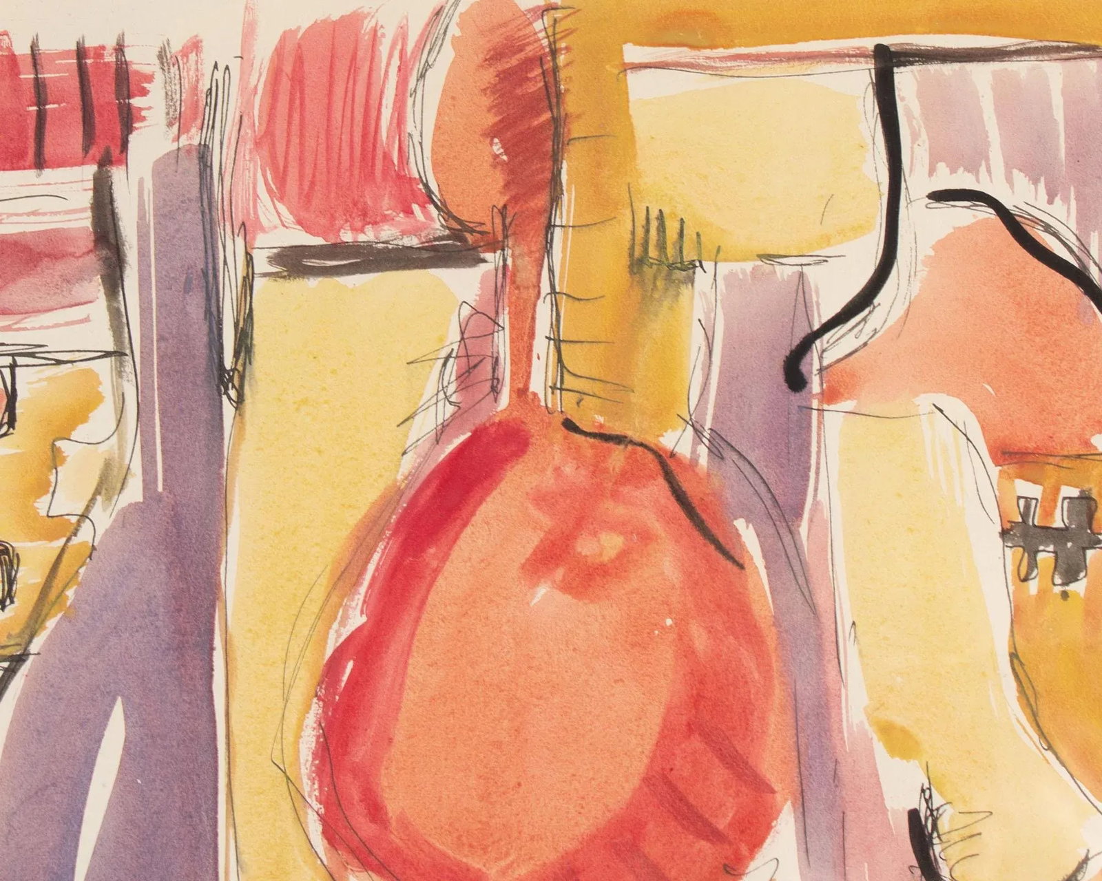1960s Abstract Watercolor Painting by Harry Hilson - 8