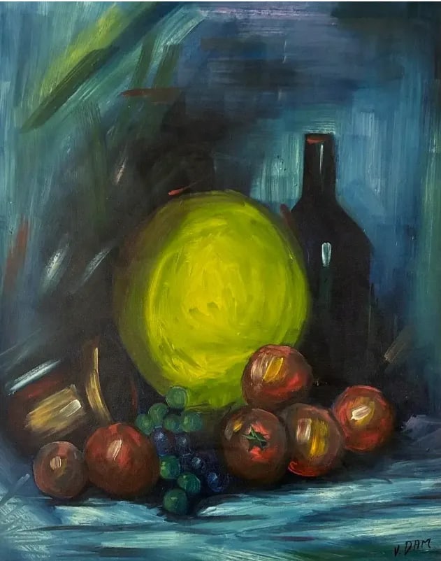 Late 20th Century Modern Still Life Acrylic Painting on Canvas, Framed - 2
