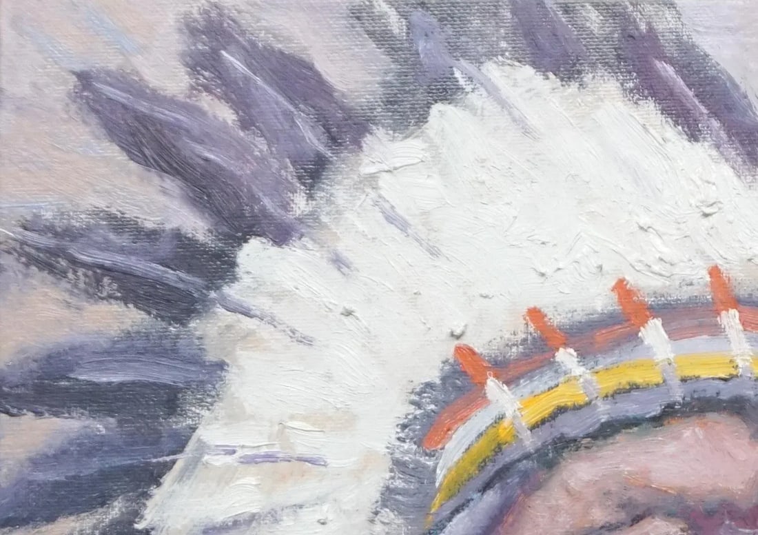 Sean Wu Original Oil Portrait of Indian Chief - 3