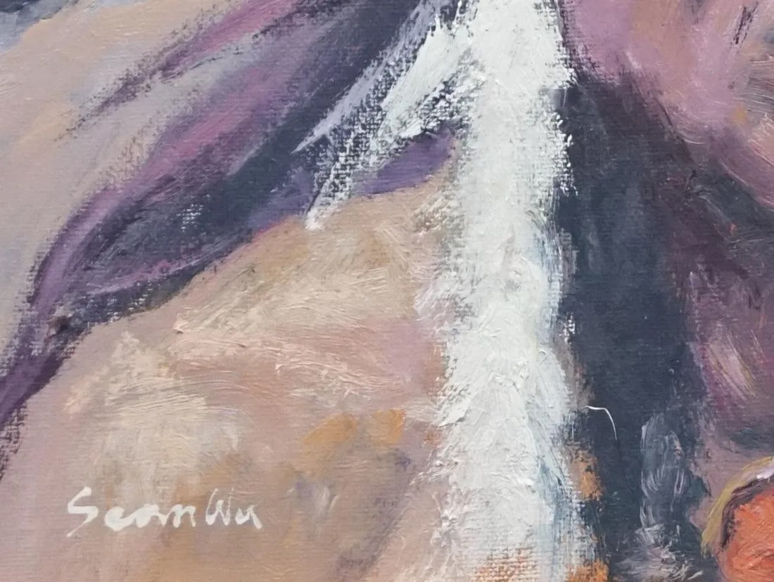 Sean Wu Original Oil Portrait of Indian Chief - 4