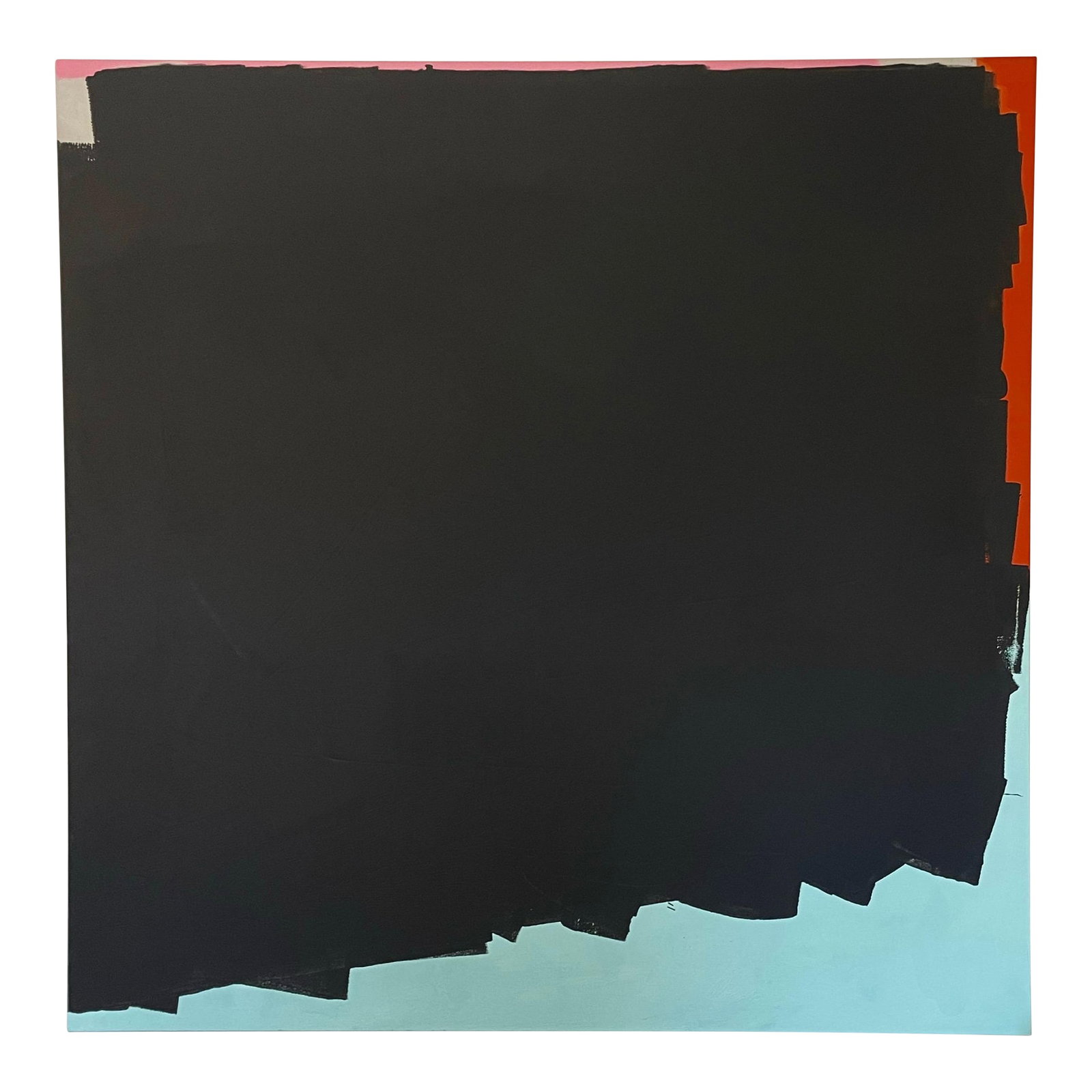 Modern Abstract Painting: This stretched canvas painting is a one of a kind 4' X 4' modern abstract, with minimalist and mid century elements. The medium used is acrylic paint. Technique used is brush and painting knife. Condi