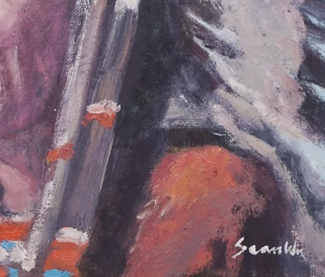 Sean Wu Original Oil Portrait of Indian Chief - 4