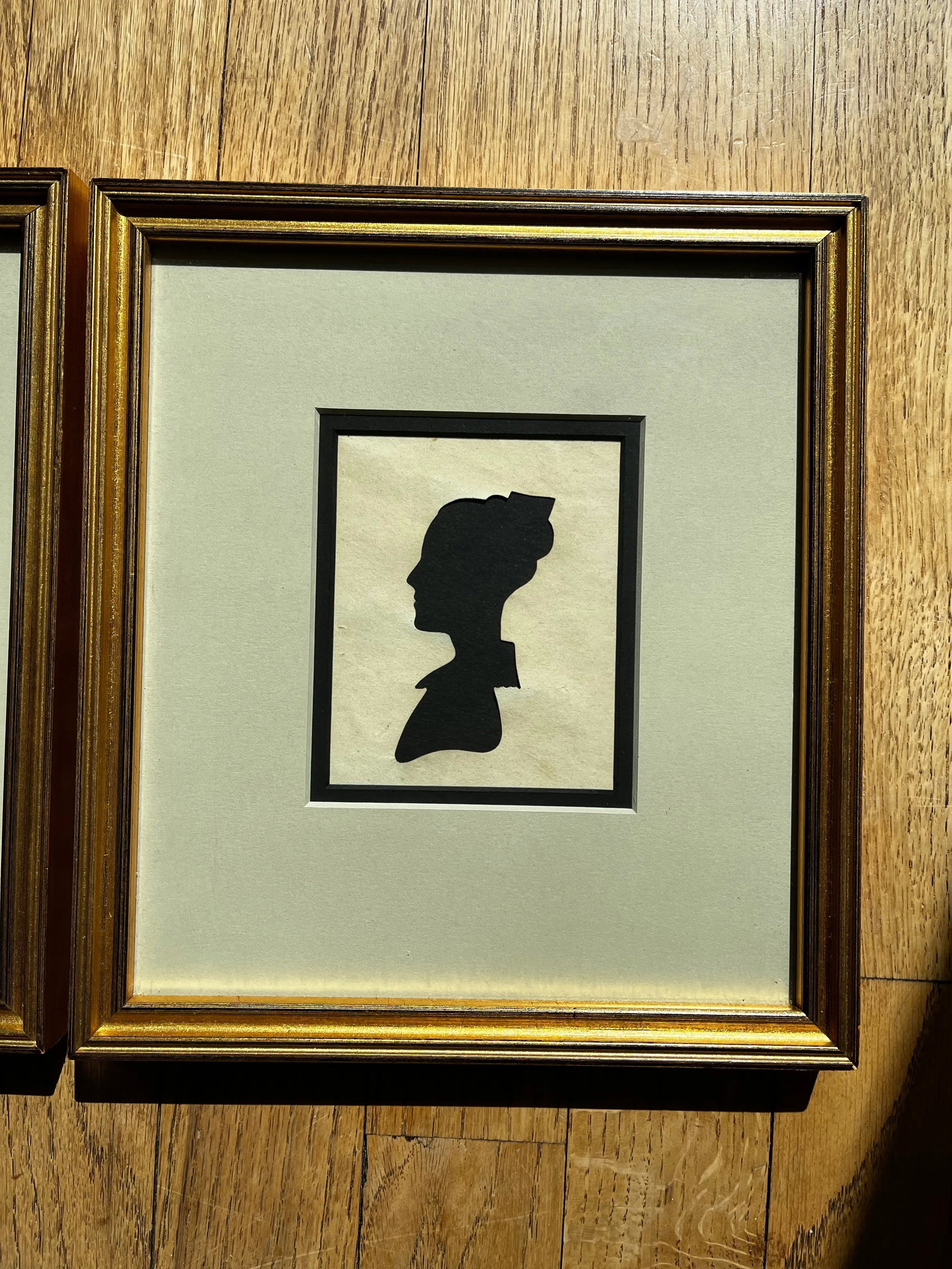 Early 19th Century Pair of Rare Antique Hollow-Cut Silhouettes in Vintage Frames - 6
