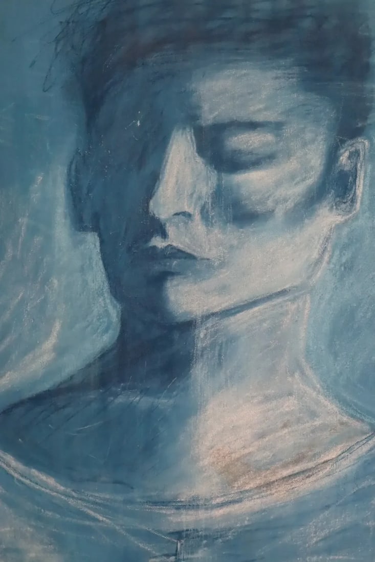 'Blue' - Oil Pastel Painting by Zamarys Rivera - 2
