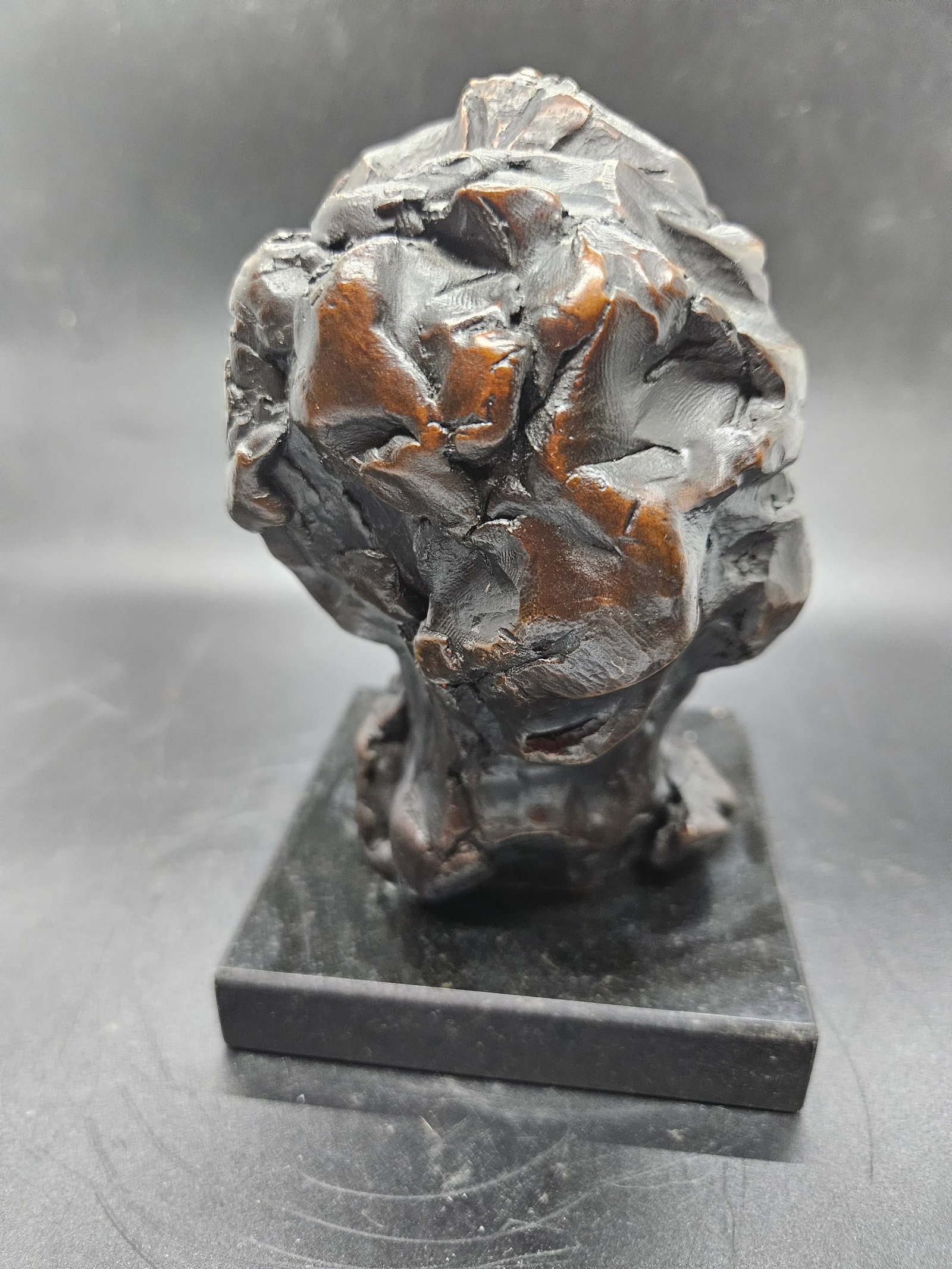 Vintage Bronze Bust, Signed Ah - 3
